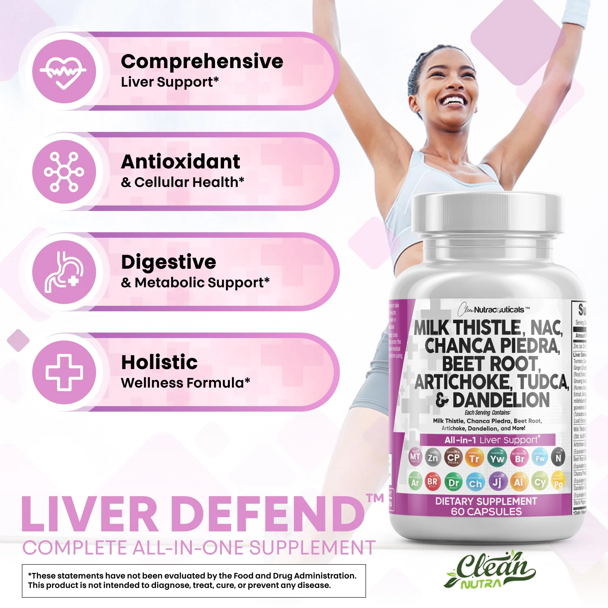 Clean Nutraceuticals Liver Defend 28-in-1 – Milk Thistle, NAC, Chanca Piedra & TUDCA, 2 Pack - Image 5
