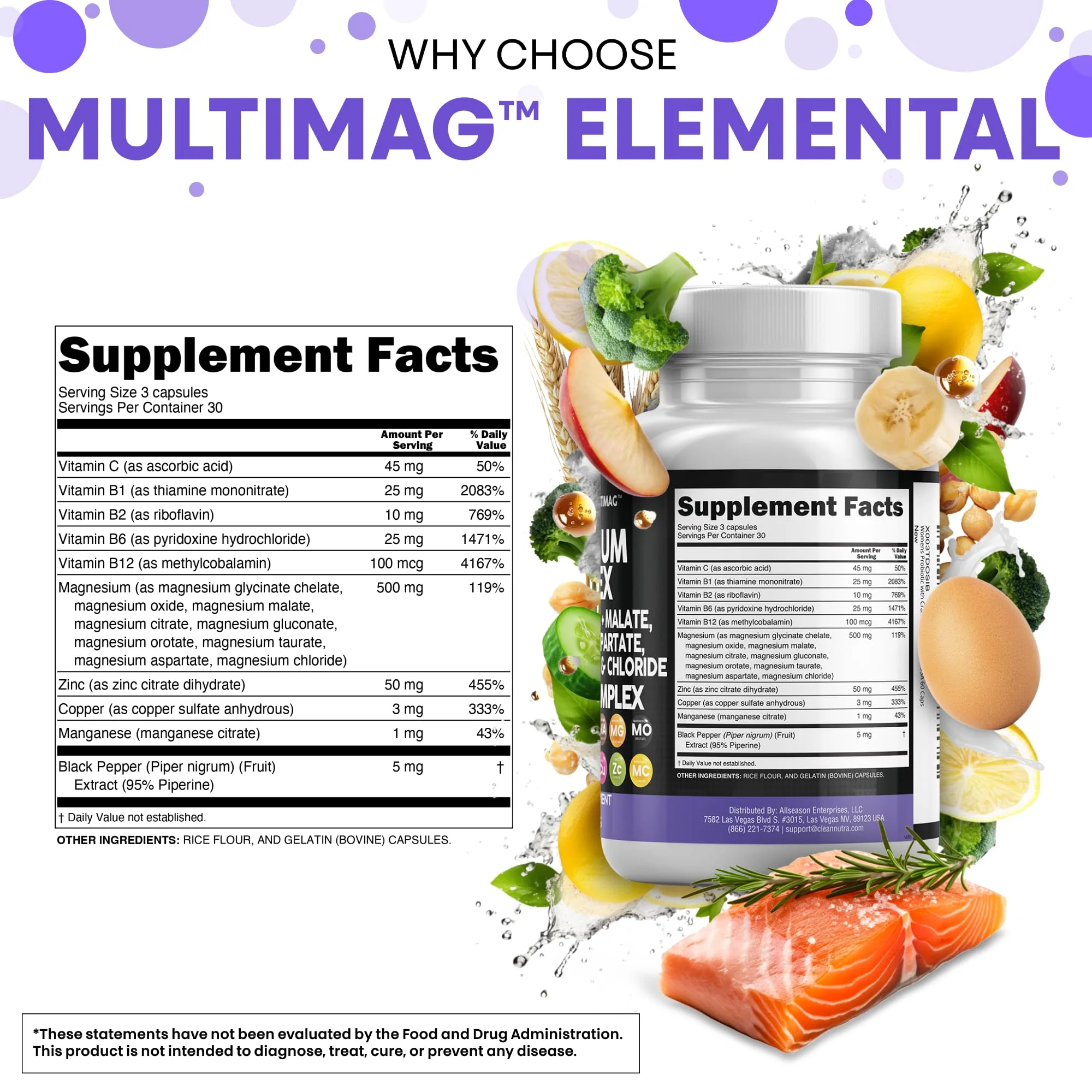 Clean Nutraceuticals MultiMag Magnesium Complex (9 Forms) with Zinc, Copper, Manganese & B Vitamins – 1 Pack - Image 4