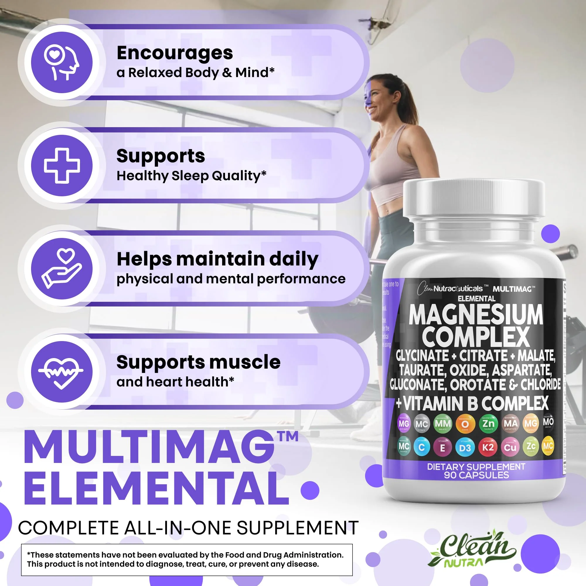 Clean Nutraceuticals MultiMag Magnesium Complex (9 Forms) with Zinc, Copper, Manganese & B Vitamins – 1 Pack - Image 5