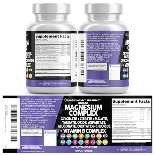 Clean Nutraceuticals MultiMag Magnesium Complex (9 Forms) with Zinc, Copper, Manganese & B Vitamins – 1 Pack - Image 9