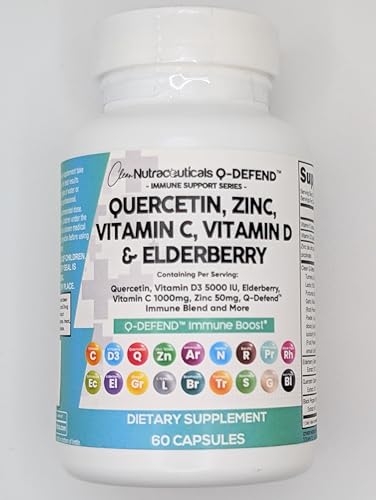Clean Nutraceuticals Quercetin, Zinc, Vitamin C & D, Bromelain, Elderberry – Lung Immune Support (60 Count x 2) - Image 2