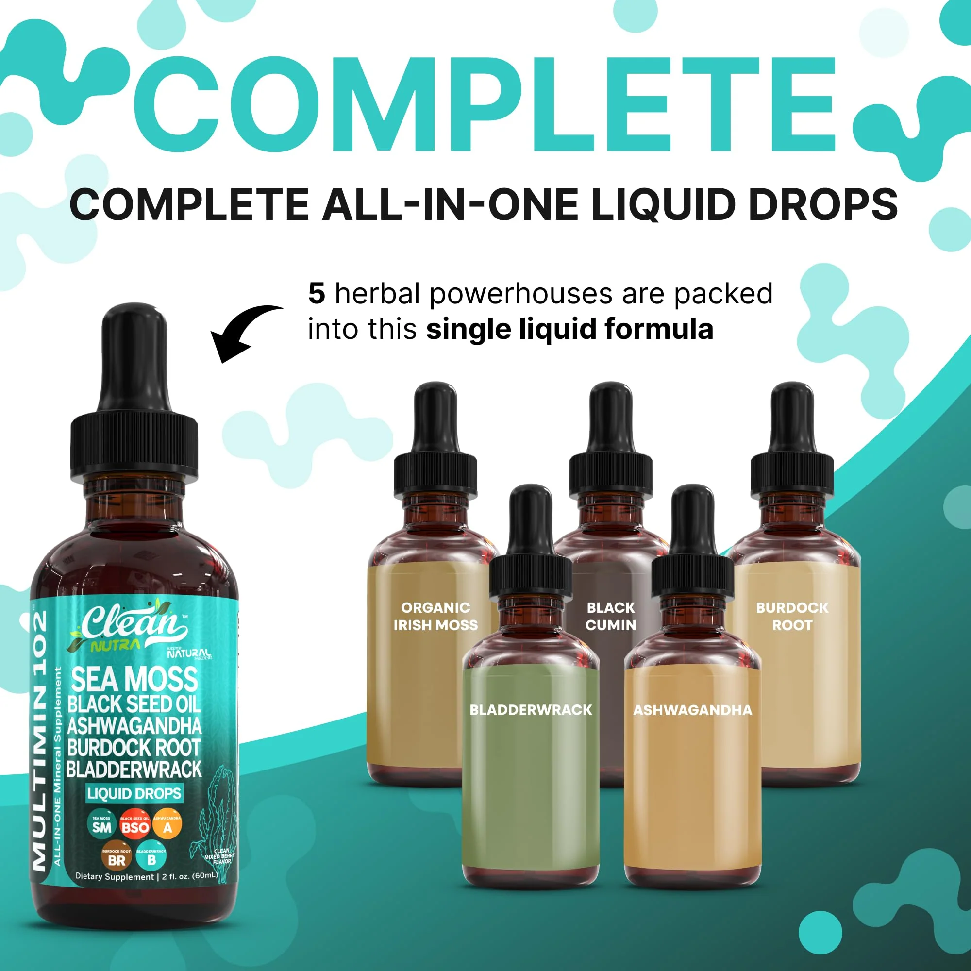 Clean Nutraceuticals Sea Moss Drops – Organic Multimineral Sea Moss Liquid with Ashwagandha & Black Seed Oil - Image 11