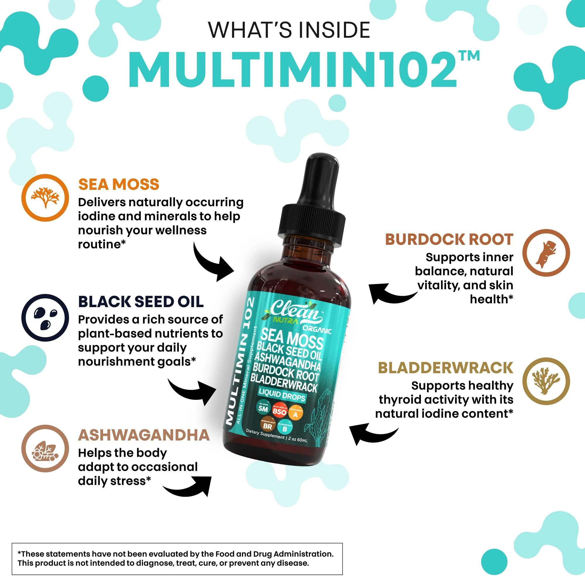 Clean Nutraceuticals Sea Moss Drops – Organic Multimineral Sea Moss Liquid with Ashwagandha & Black Seed Oil - Image 12