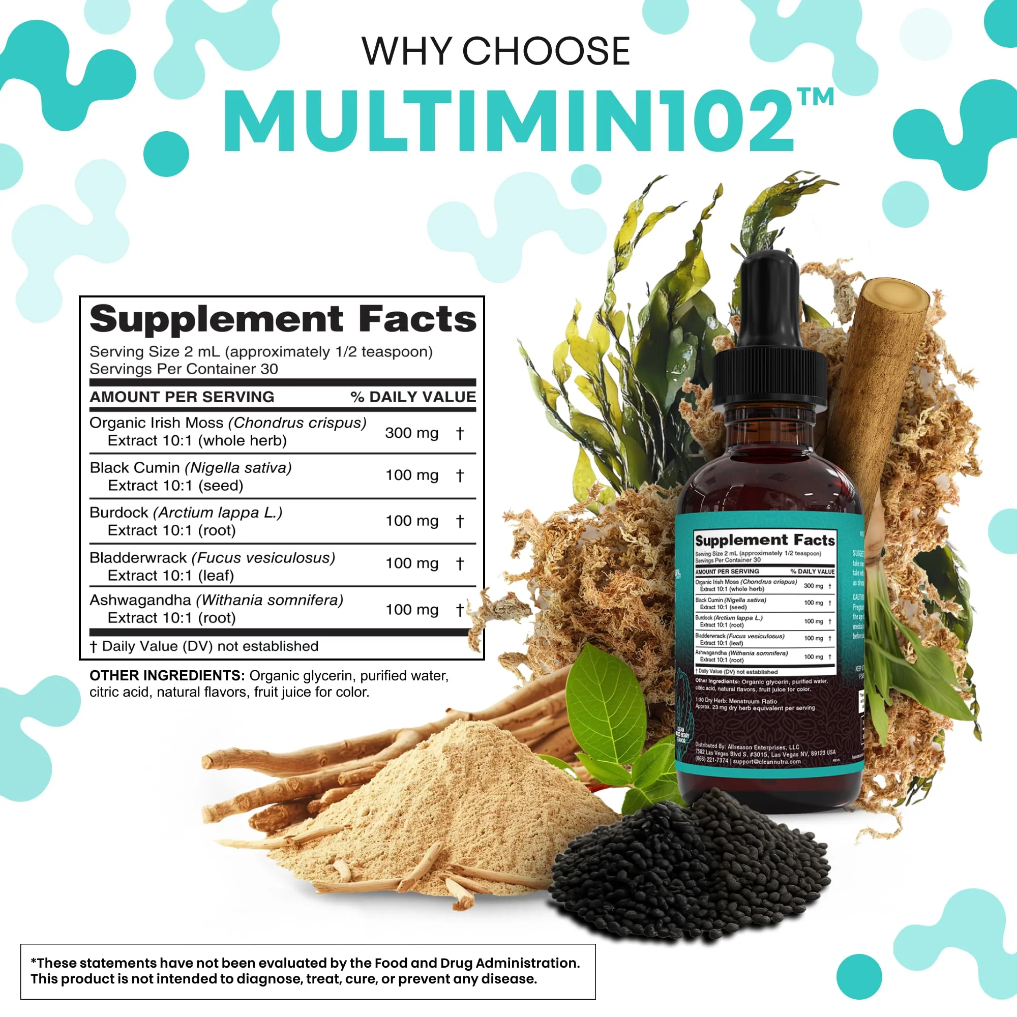Clean Nutraceuticals Sea Moss Drops – Organic Multimineral Sea Moss Liquid with Ashwagandha & Black Seed Oil - Image 13
