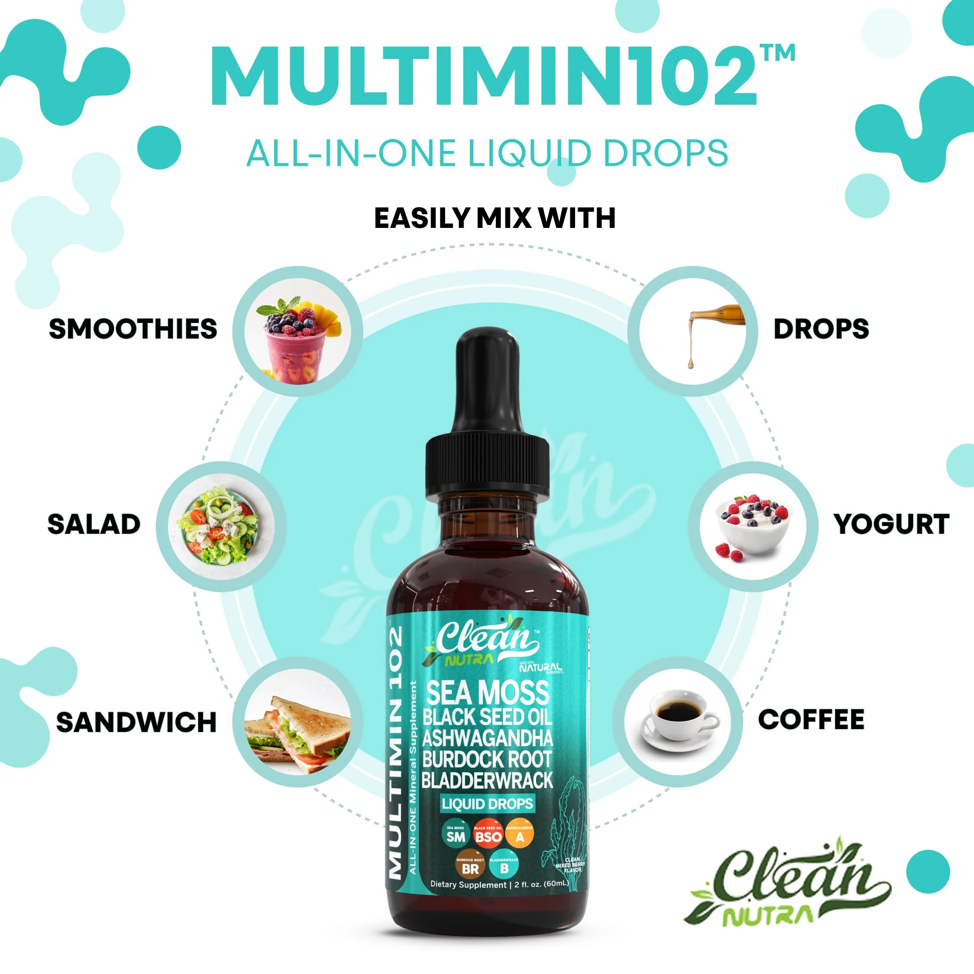 Clean Nutraceuticals Sea Moss Drops – Organic Multimineral Sea Moss Liquid with Ashwagandha & Black Seed Oil - Image 16