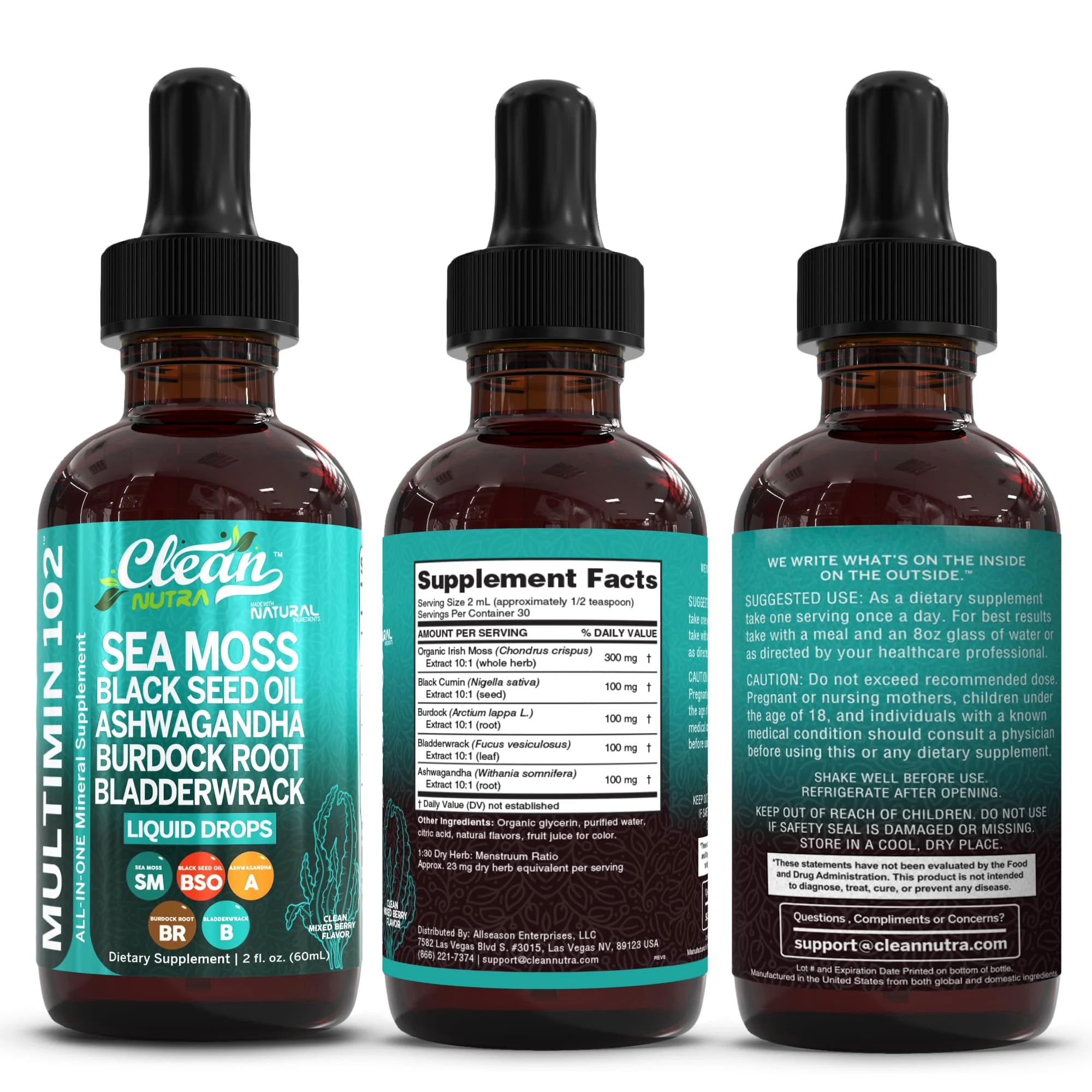 Clean Nutraceuticals Sea Moss Drops – Organic Multimineral Sea Moss Liquid with Ashwagandha & Black Seed Oil - Image 18