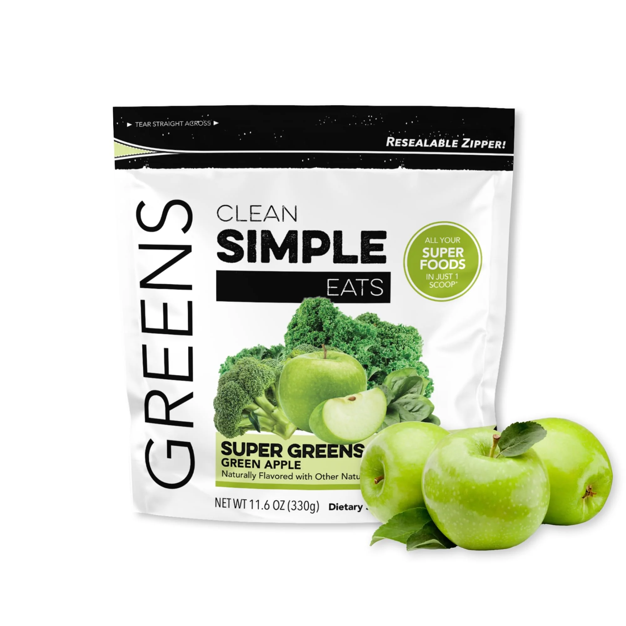 Clean Simple Eats Super Greens Powder — Green Apple Flavor, 30 Servings, Gluten Free - Image 6