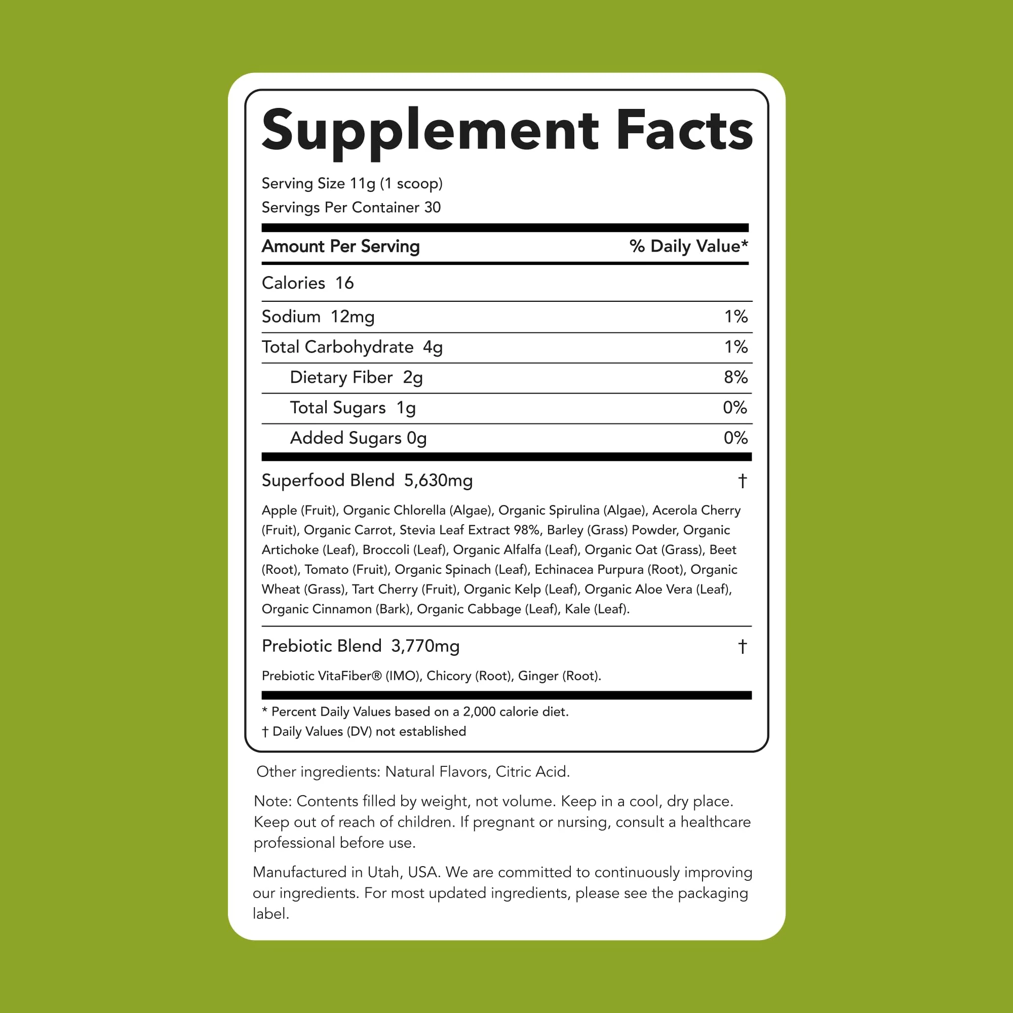 Clean Simple Eats Super Greens Powder — Green Apple Flavor, 30 Servings, Gluten Free - Image 7