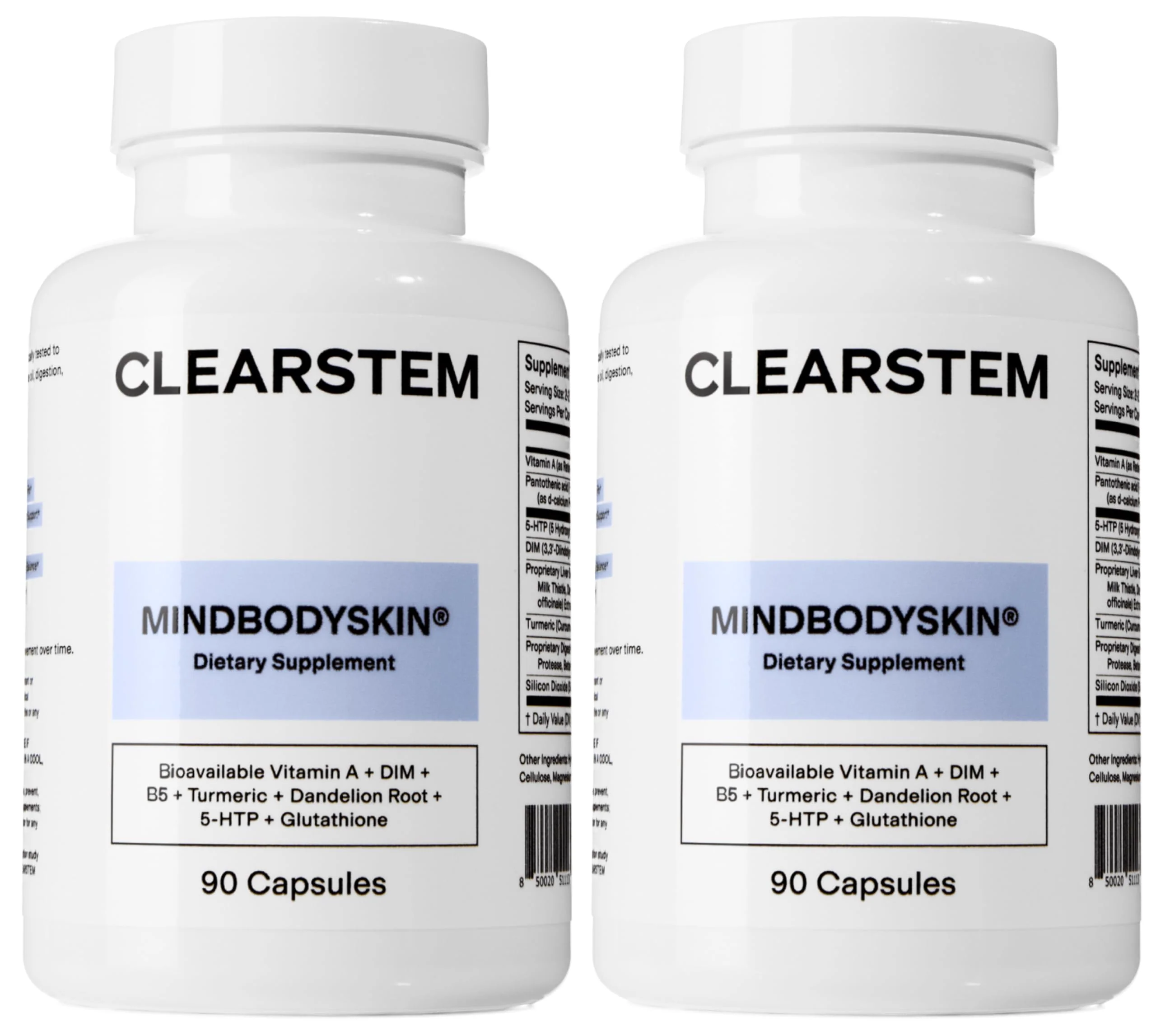 CLEARSTEM MINDBODYSKIN Hormonal Acne Supplement – DIM, Antioxidants, Gluten Free, 180 Capsules - Image 9