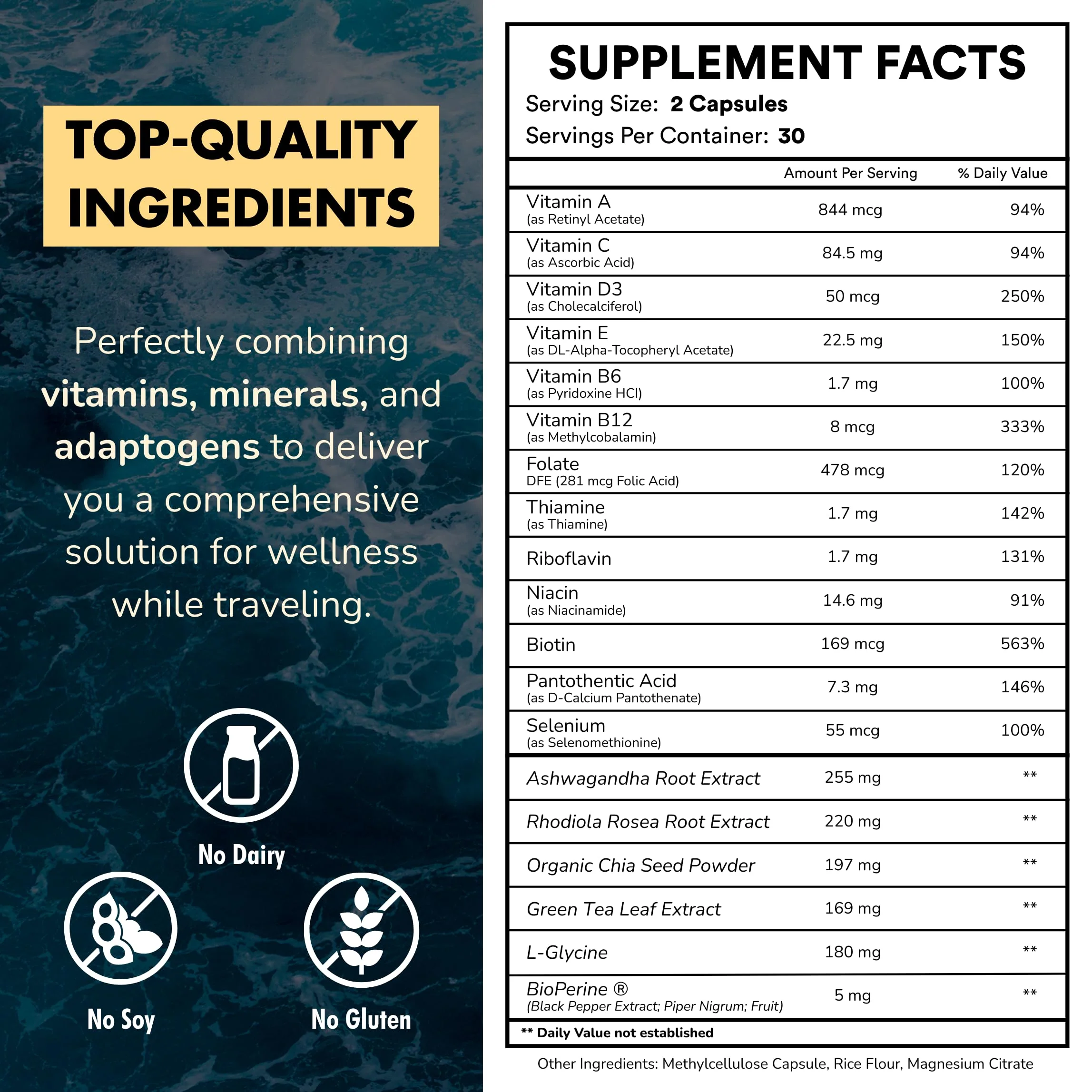 Co-Pilot Travel Vitamin: Jet Lag, Immunity, Digestion & Calm | Vegan, 60 Count - Image 8