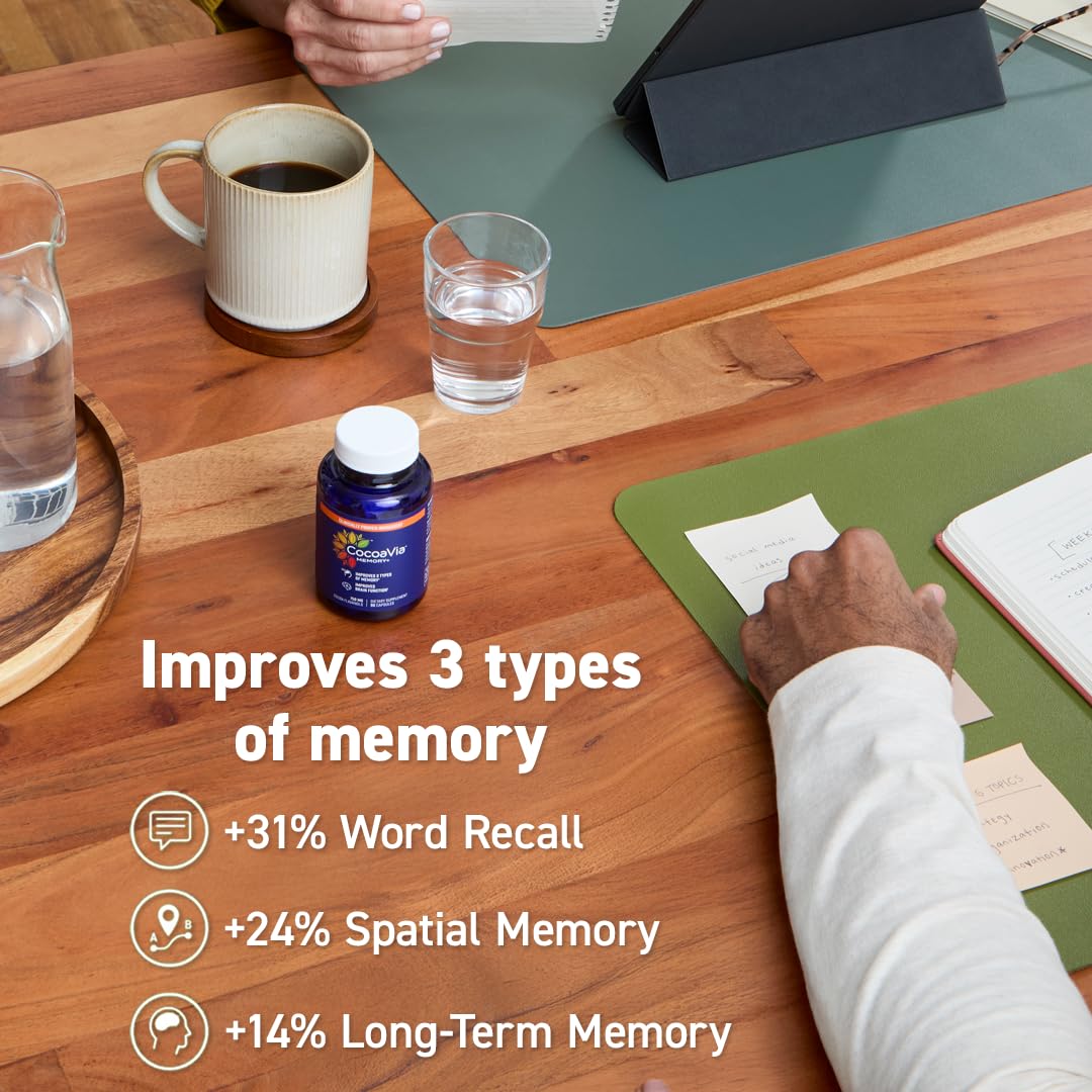 CocoaVia Memory+ Brain Supplement - 90 Day, 750 mg Cocoa Flavanols, Vegan & Gluten Free, 3-Pack - Image 13