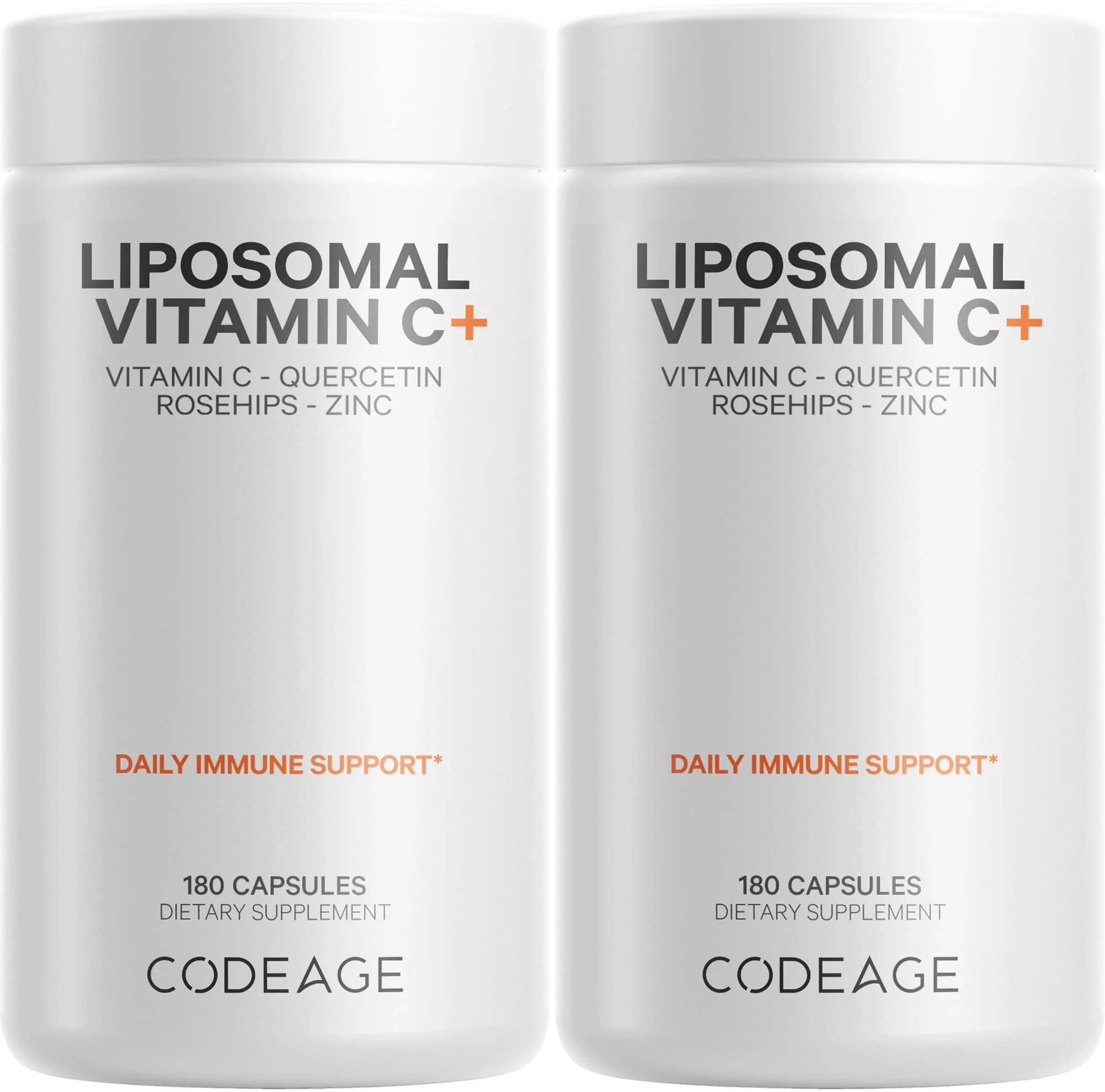 Codeage Liposomal Vitamin C 1500mg with Zinc & Elderberry – Vegan, Non-GMO, 2-Pack - Image 9