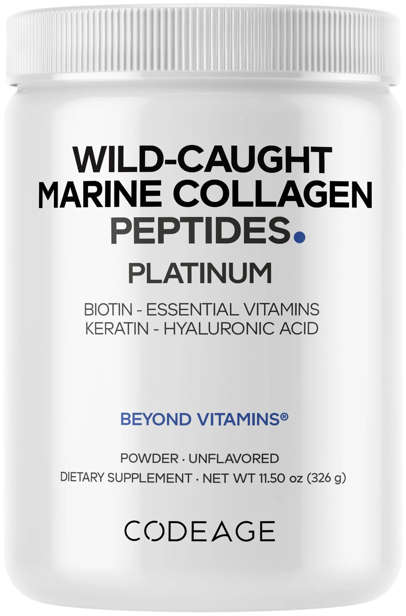 Codeage Marine Collagen Platinum — Wild-Caught Marine Collagen Peptides with Biotin 10,000 mcg, Vitamin C, D3 & B6, Keratin & Hyaluronic Acid (Non-GMO, 11.5 oz) - Image 10