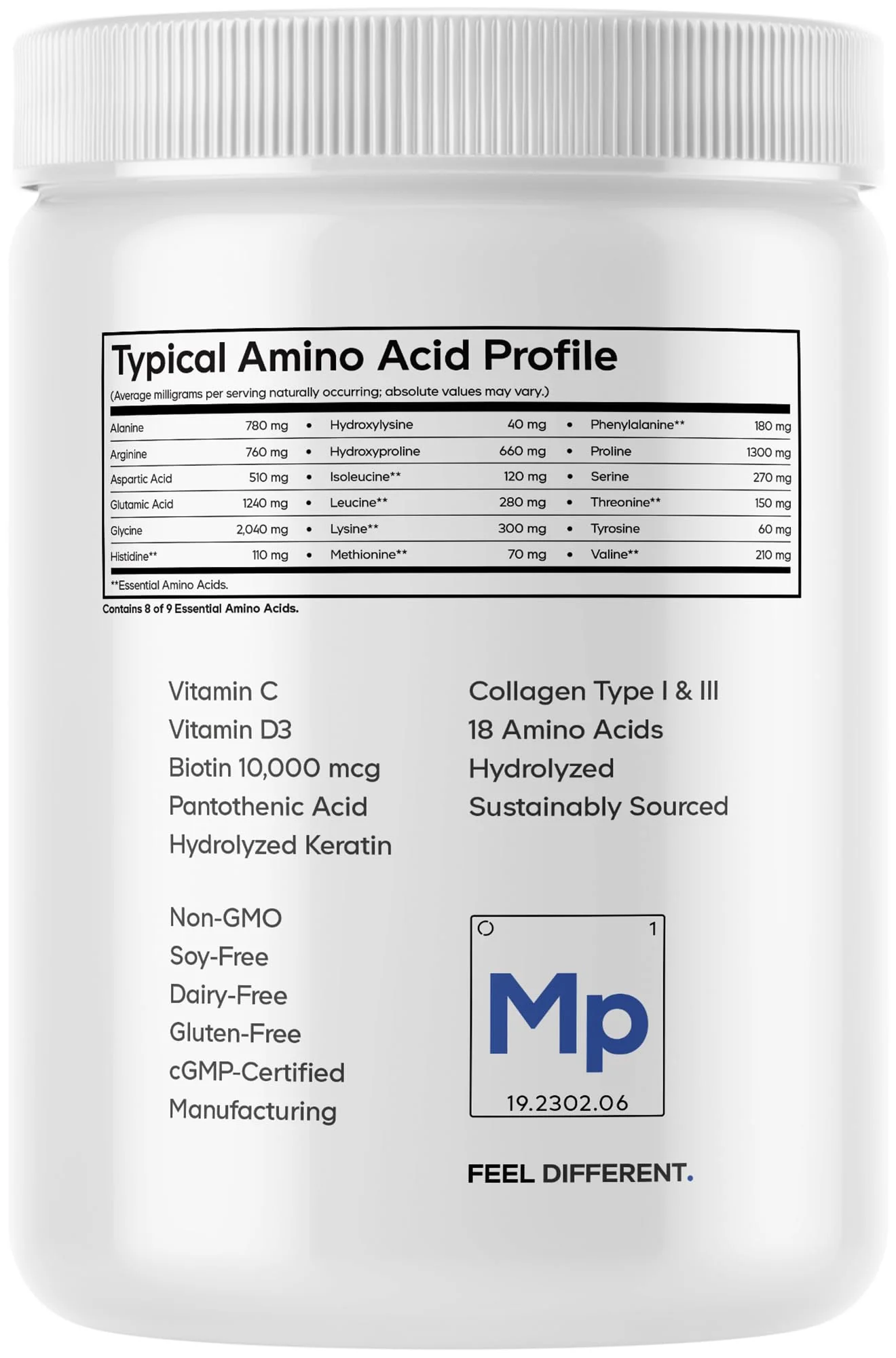 Codeage Marine Collagen Platinum — Wild-Caught Marine Collagen Peptides with Biotin 10,000 mcg, Vitamin C, D3 & B6, Keratin & Hyaluronic Acid (Non-GMO, 11.5 oz) - Image 9