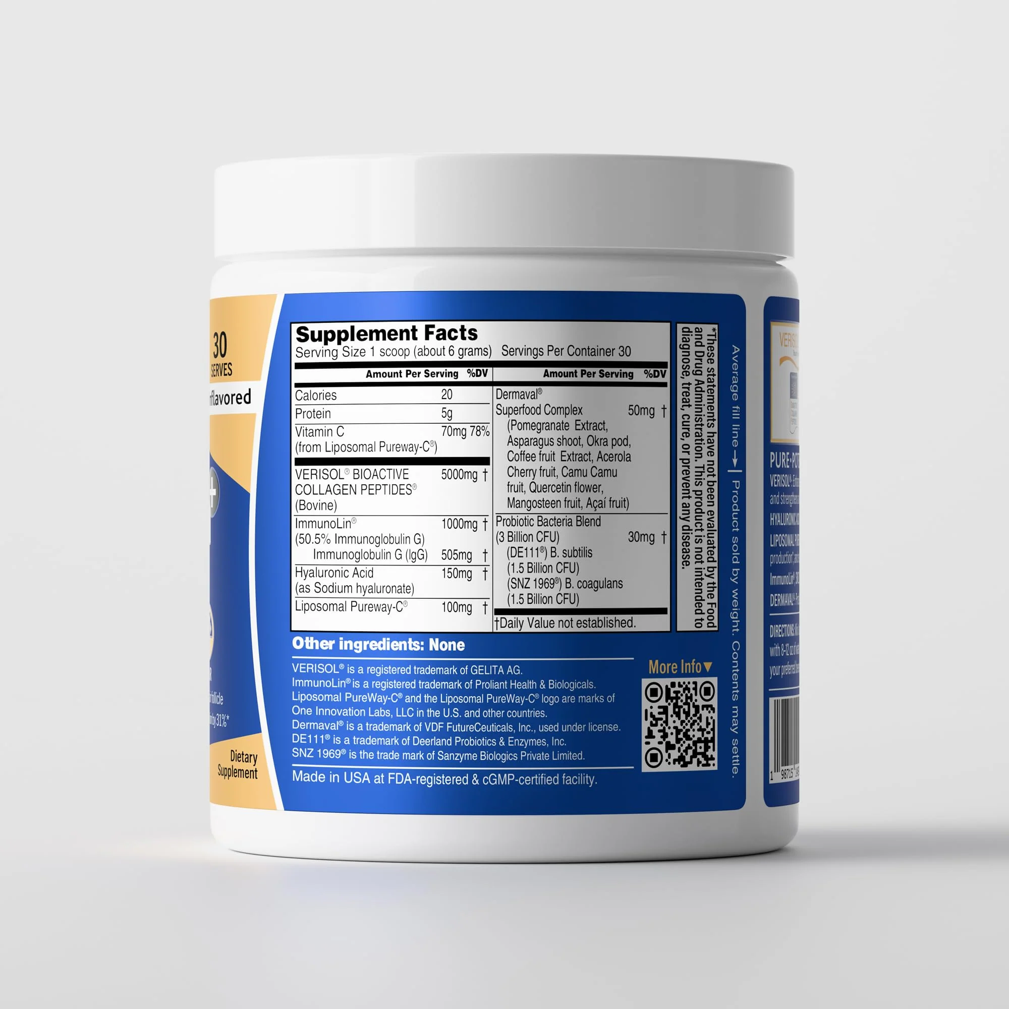 Collagen Fusion+ 7-in-1 Powder with VERISOL® & ImmunoLin® – Skin, Hair, Nails, Joints & Gut (Unflavored, 30 Servings) - Image 6