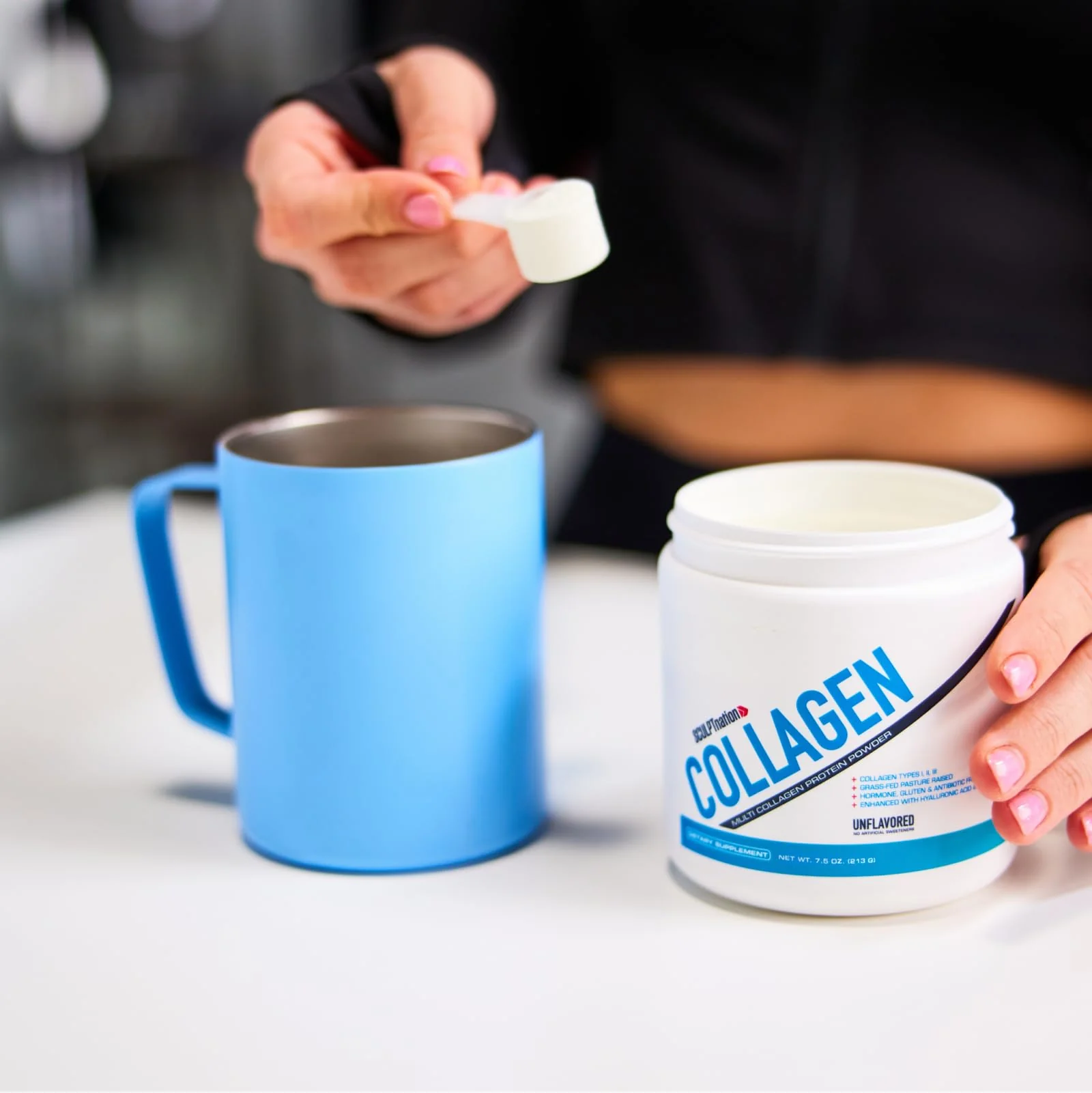Collagen Peptides by Sculpt Nation (V Shred) – Types I/II/III + Hyaluronic Acid, Unflavored (30 Day Supply) - Image 2