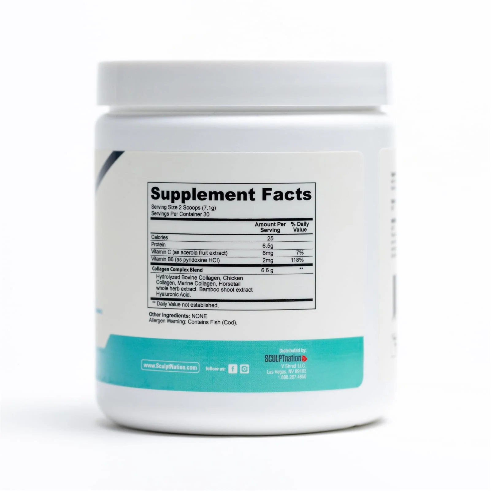 Collagen Peptides by Sculpt Nation (V Shred) – Types I/II/III + Hyaluronic Acid, Unflavored (30 Day Supply) - Image 5