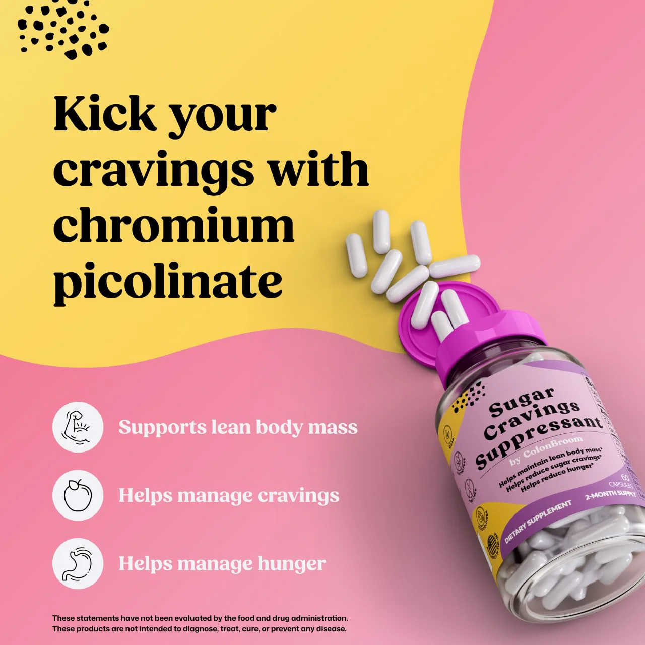 ColonBroom Chromium Picolinate 200mcg - Colon Broom Anti Sugar Craving Suppressant - 60 Capsules, Vegan, Gluten Free, Non-GMO - Image 2
