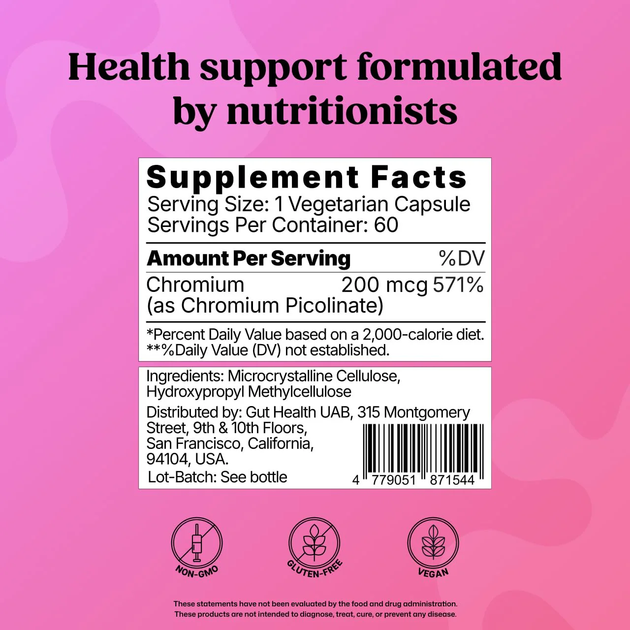 ColonBroom Chromium Picolinate 200mcg - Colon Broom Anti Sugar Craving Suppressant - 60 Capsules, Vegan, Gluten Free, Non-GMO - Image 3