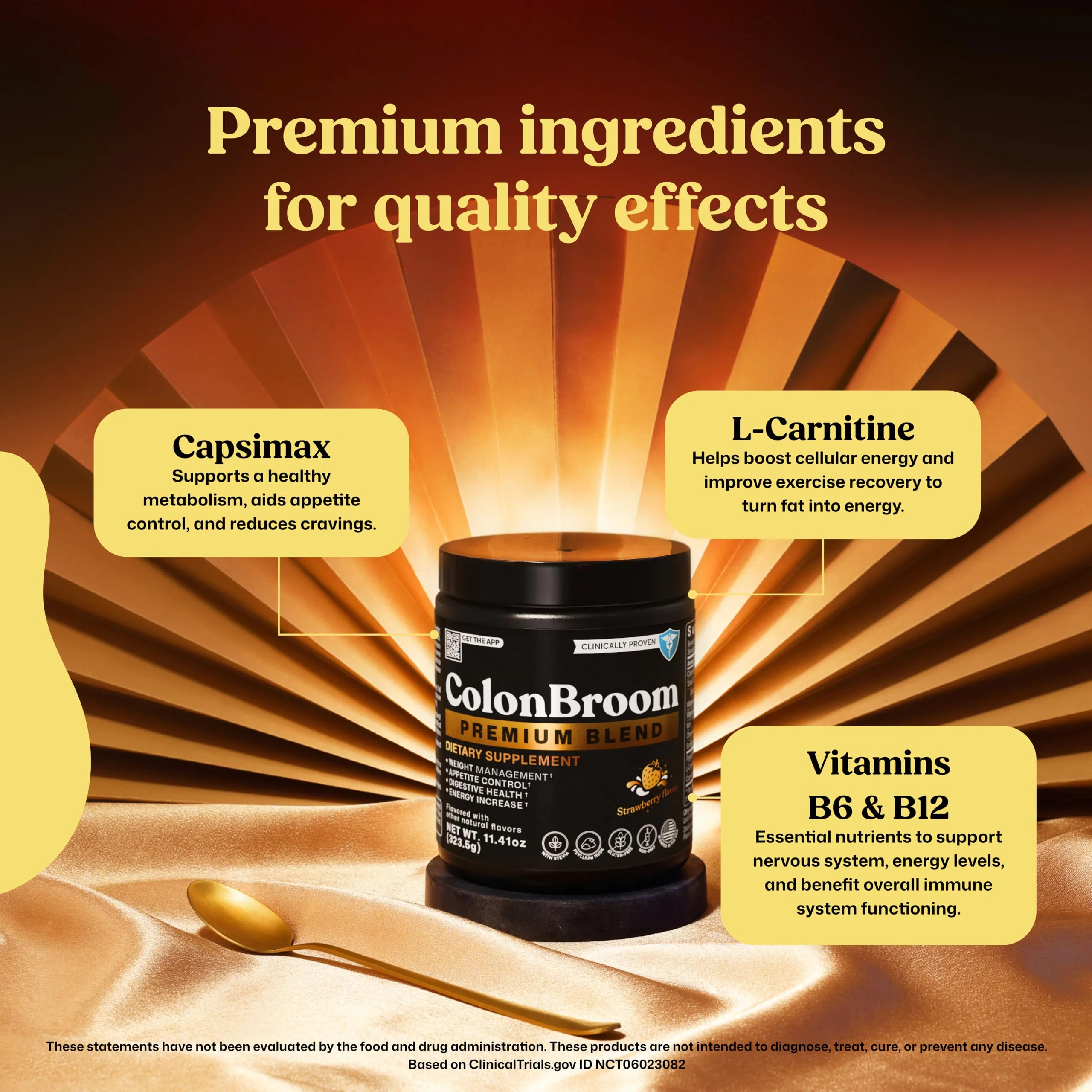ColonBroom Premium Weight Management Supplement (Strawberry) - Psyllium Husk Fiber Powder Drink - Gluten Free, Non-GMO, 100 Servings - Image 5