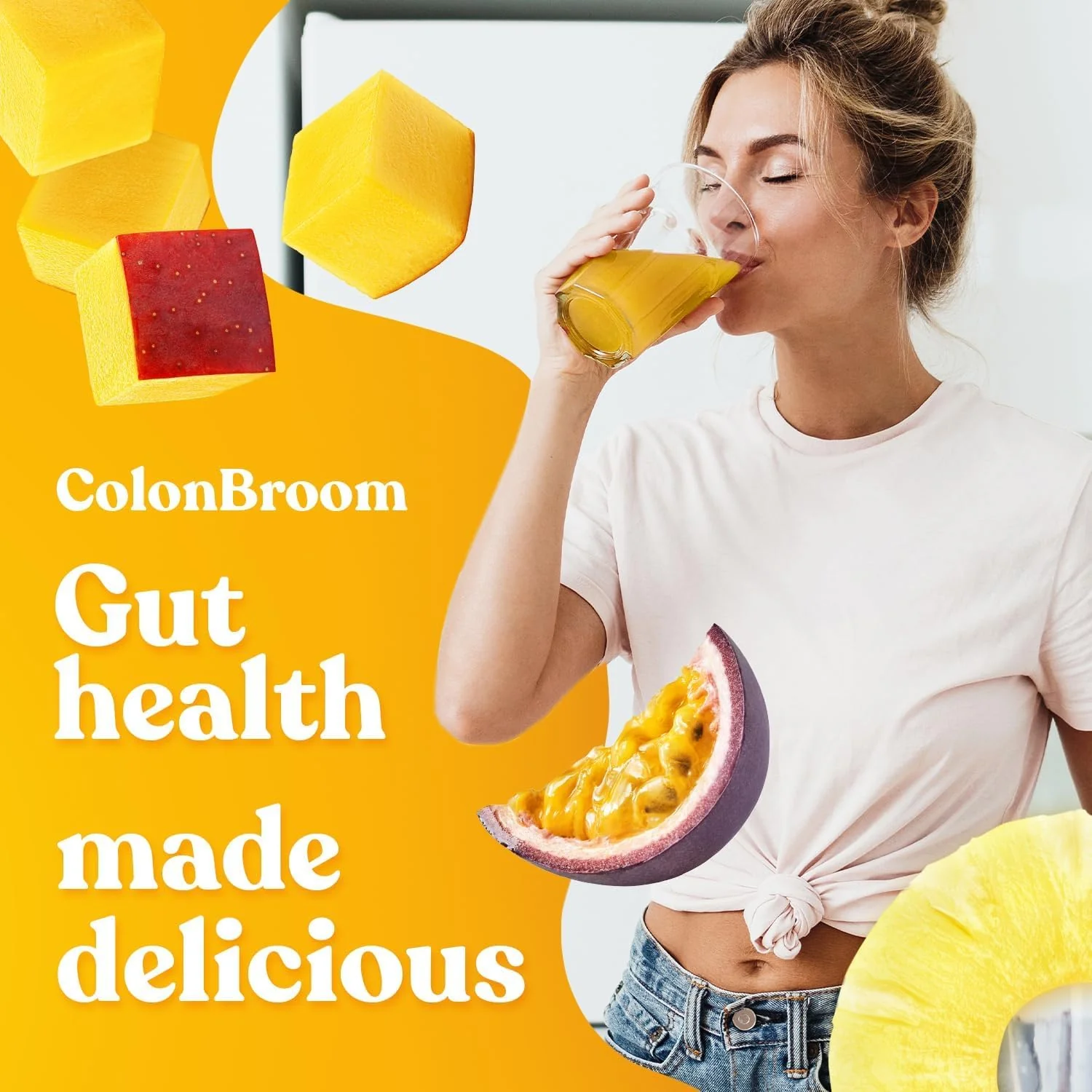 ColonBroom Psyllium Husk Powder with Stevia (Tropical Fruits) – Colon Cleanse & Digestive Fiber Powder – 150 Servings - Image 2