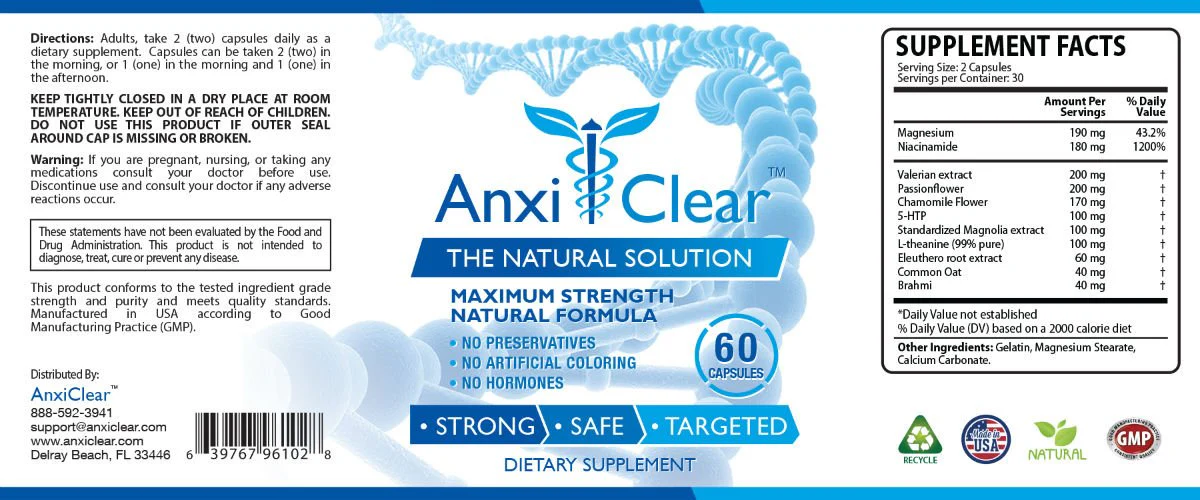Consumer Health AnxiClear - Boosts Mood, Calms The Mind, Elevates Serotonin Levels - 5-HTP, L-thianine - 2 Day + 2 Night - Image 2