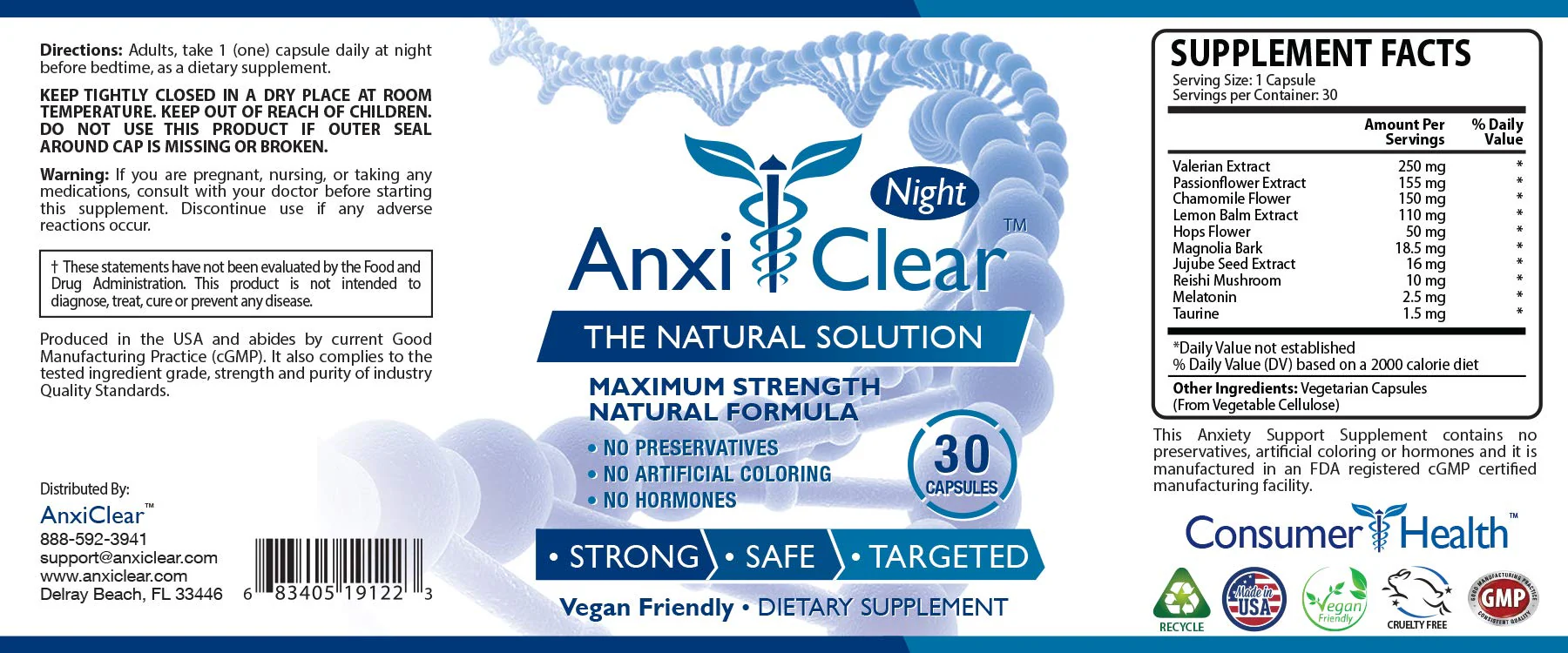 Consumer Health AnxiClear - Boosts Mood, Calms The Mind, Elevates Serotonin Levels - 5-HTP, L-thianine - 2 Day + 2 Night - Image 3