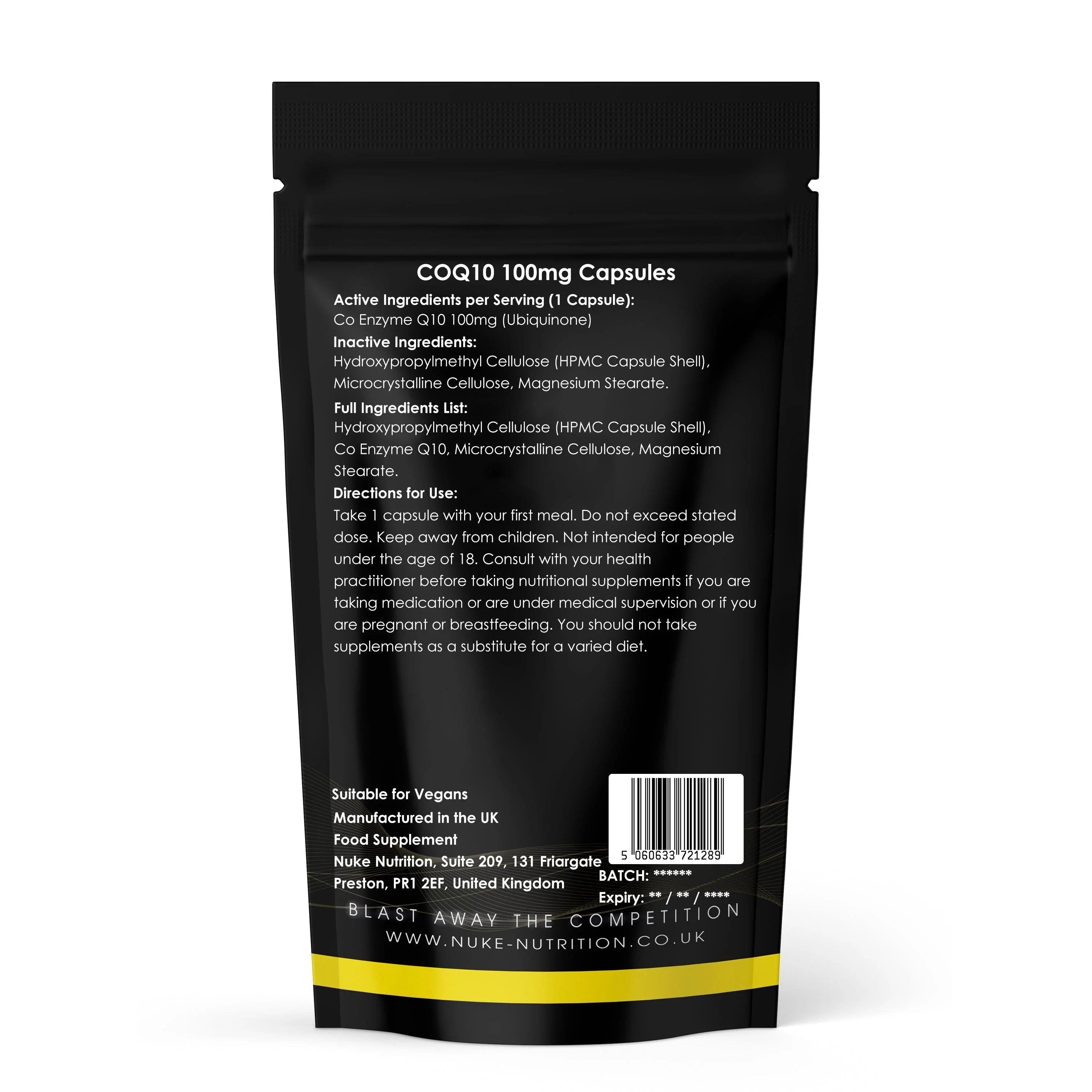 CoQ10 Co Enzyme Q10 100mg Capsules Heart & Brain Health - Cell Repair & Energy Production - Image 2