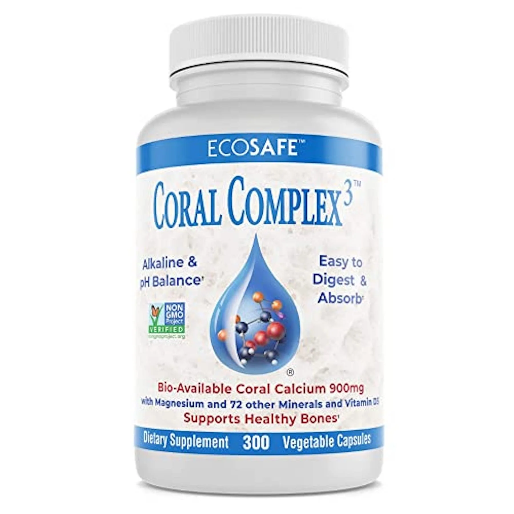 Coral Complex 3 — Coral Calcium 900 mg + Vitamin D3 1200 IU + Magnesium 168 mg | 300 Vegetarian Capsules | Coral White - Image 8