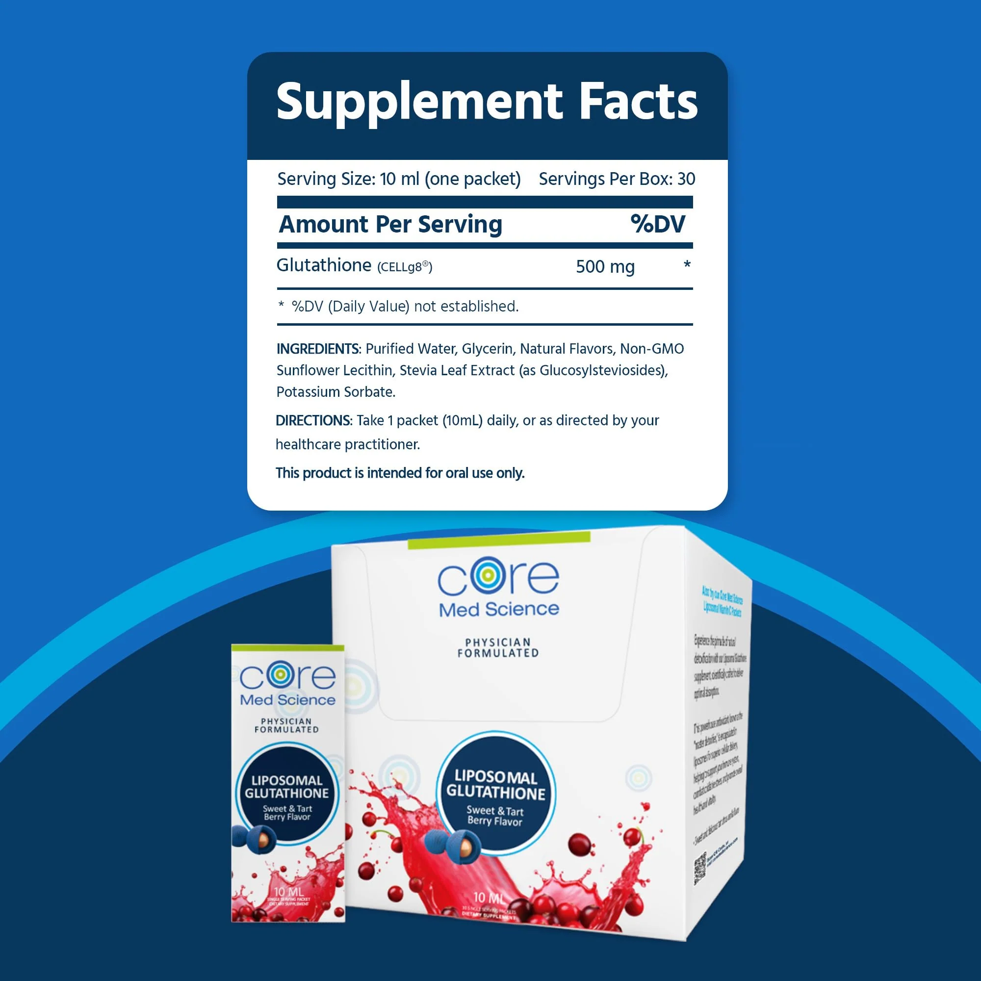 Core Med Science Liposomal Glutathione - Sweet & Tart Berry, 30 Sachets - Image 11