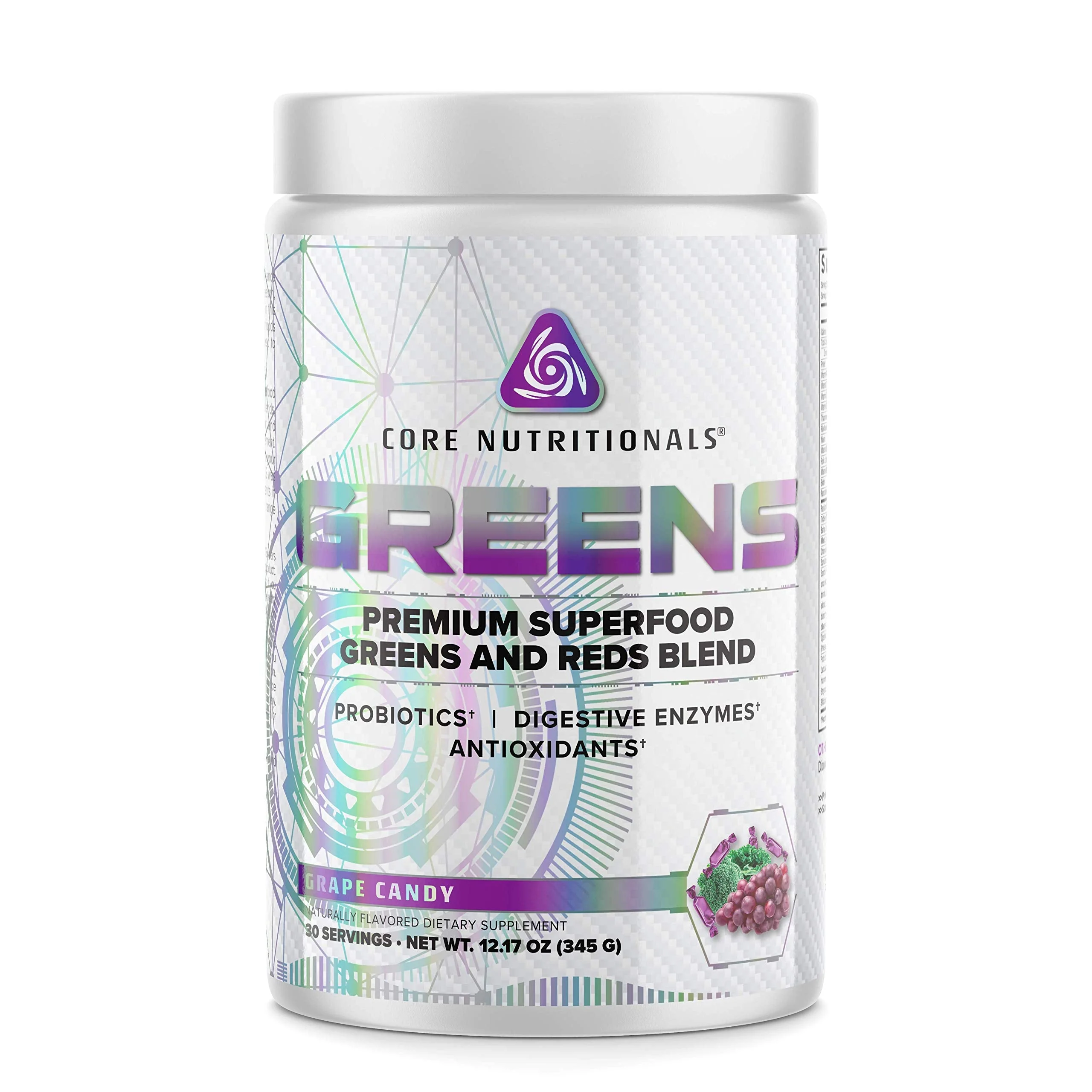 Core Nutritionals Greens – Premium Reds & Greens Superfood Blend | 30 Servings (Grape Candy)