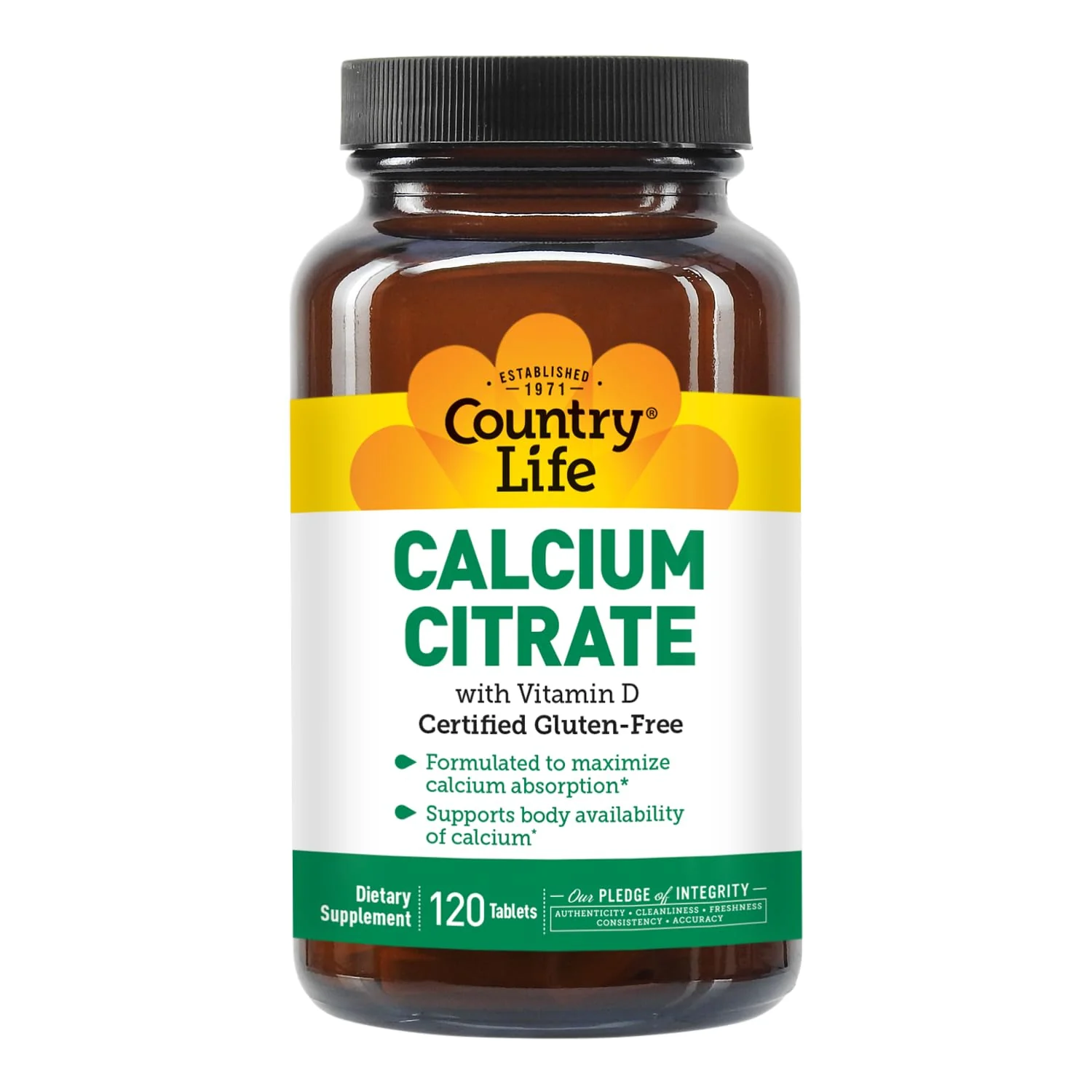 Country Life Calcium Citrate with Vitamin D 500mg – Highly Absorbable, Gluten Free, Vegan, Halal, Non-GMO – 2 x 120 Tablets - Image 3