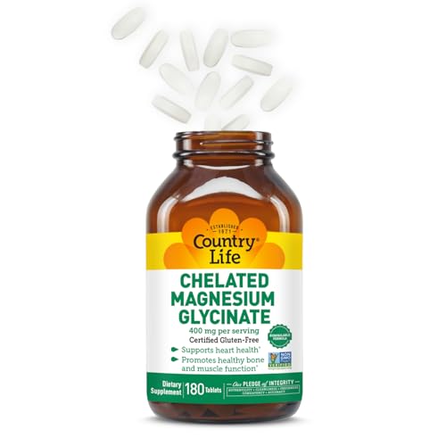 Country Life Chelated Magnesium Glycinate 400mg – High Absorption Magnesium for Muscle Comfort, Energy, Bone & Immune Support - Image 2