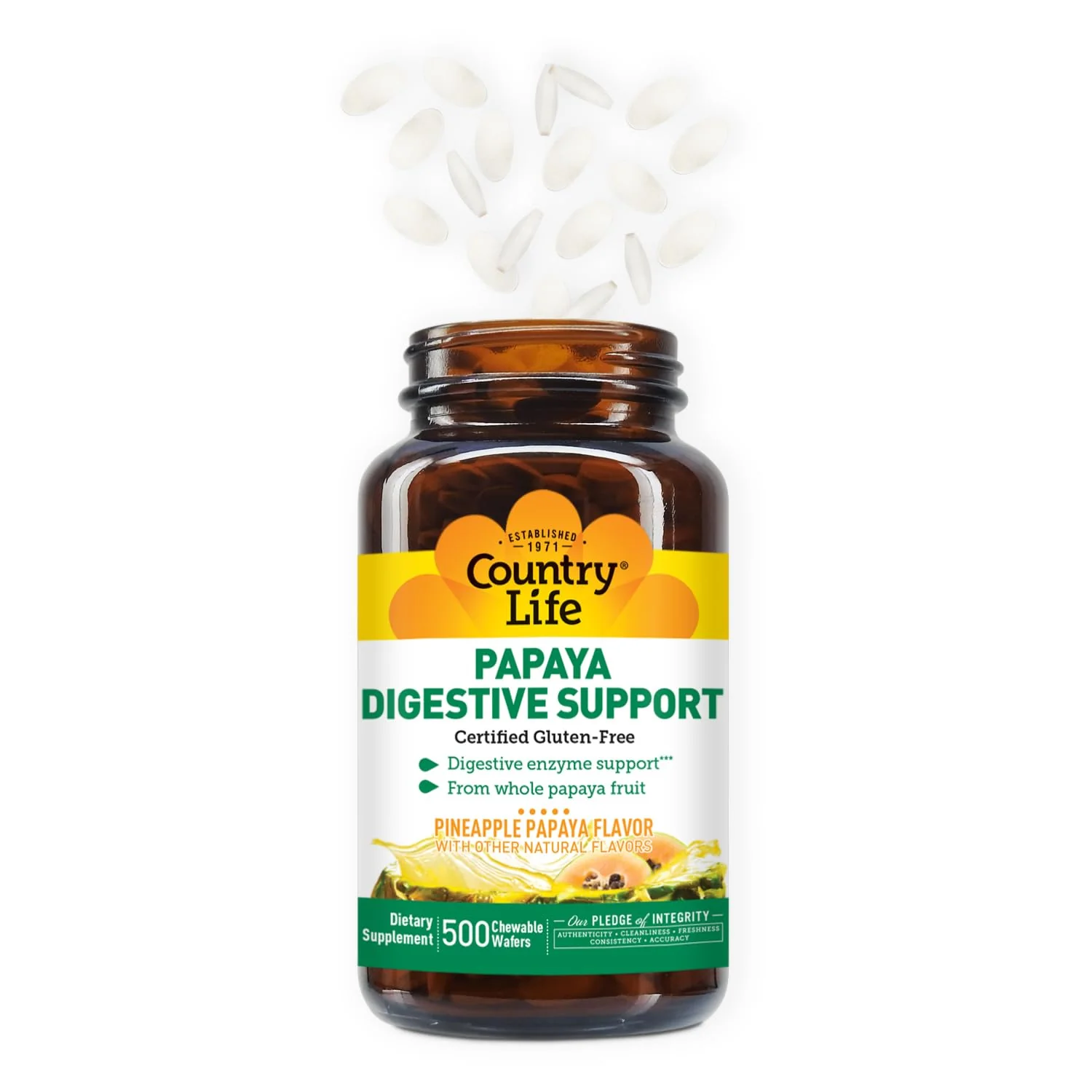 Country Life Chewable Papaya Enzymes for Digestion – Pineapple & Papaya Flavor | 200 & 500 Wafers - Image 11