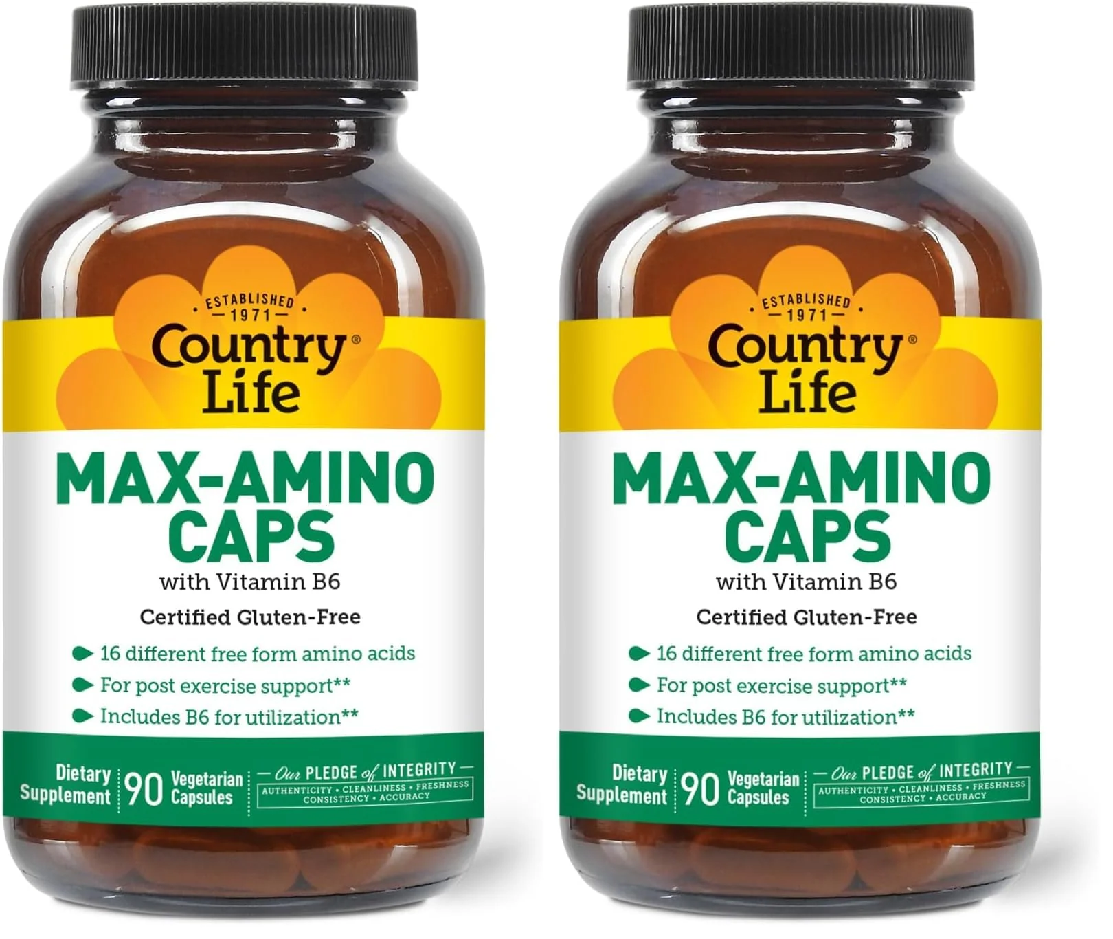Country Life Maxi-Amino: 16 Free-Form Amino Acids, 90 Veg Capsules per Bottle, Pack of 2 | Gluten Free & Vegetarian - Image 7