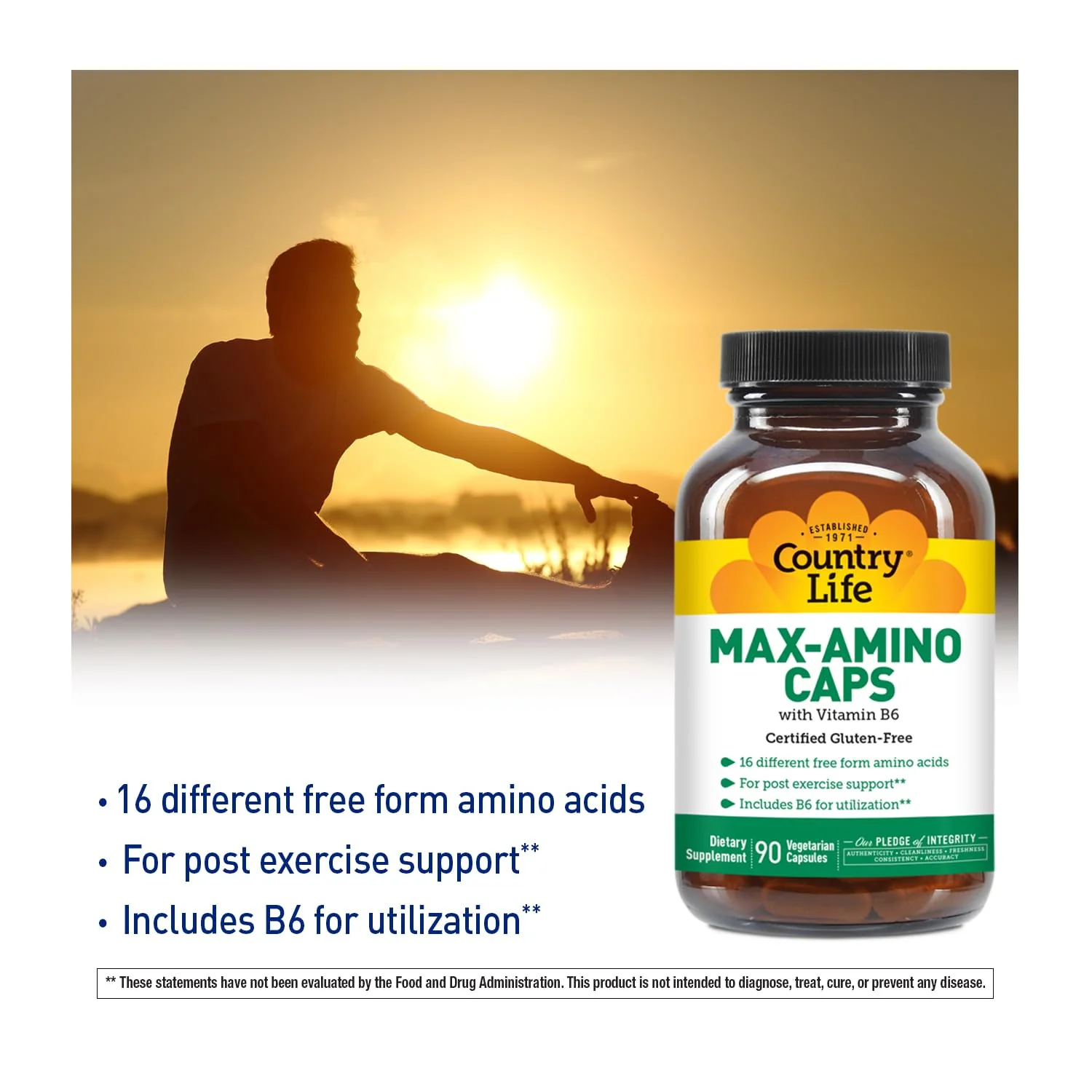 Country Life Maxi-Amino: 16 Free-Form Amino Acids, 90 Veg Capsules per Bottle, Pack of 2 | Gluten Free & Vegetarian - Image 9