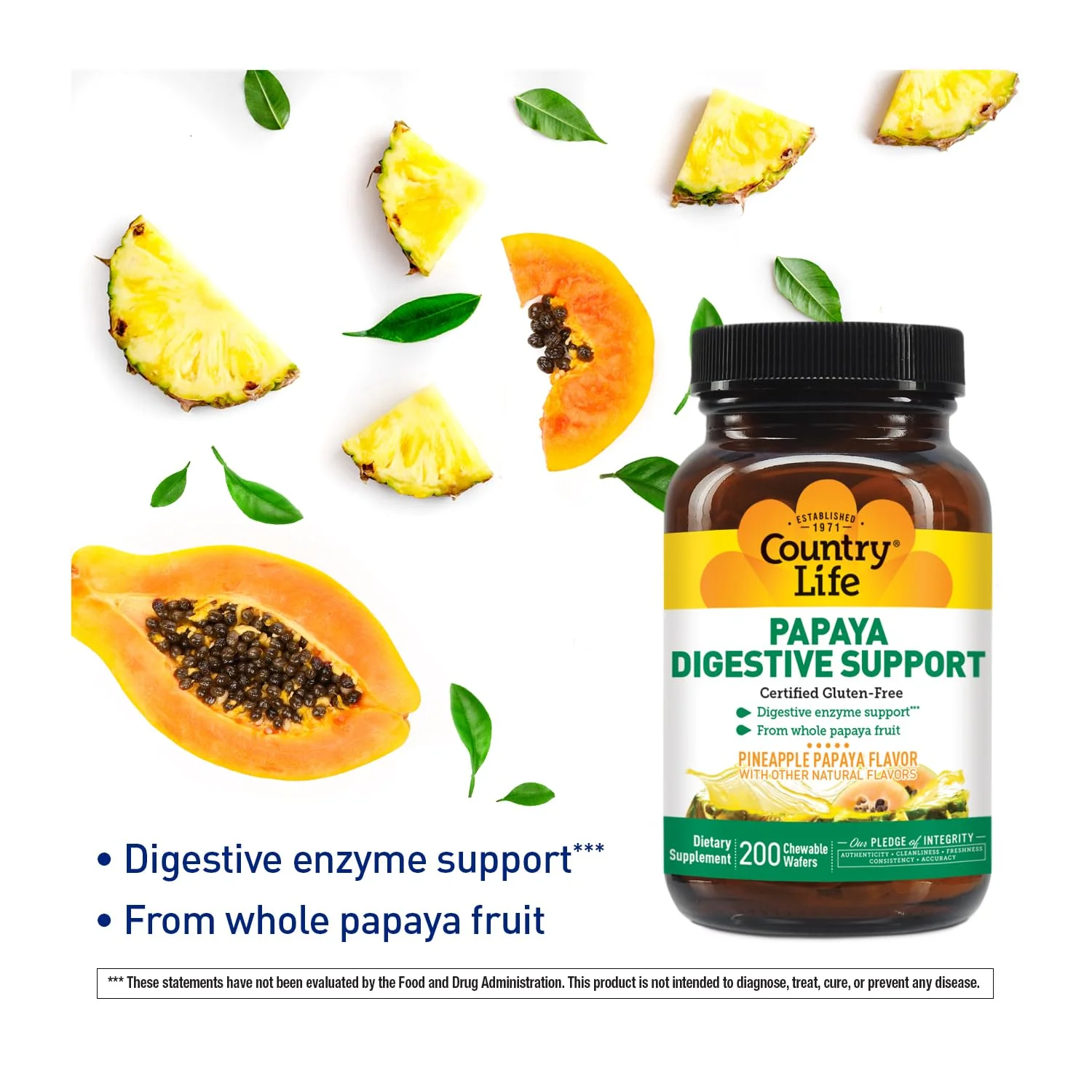 Country Life Papaya Enzymes Chewables – Digestive Support (200 Ct, Pack of 2) - Image 4