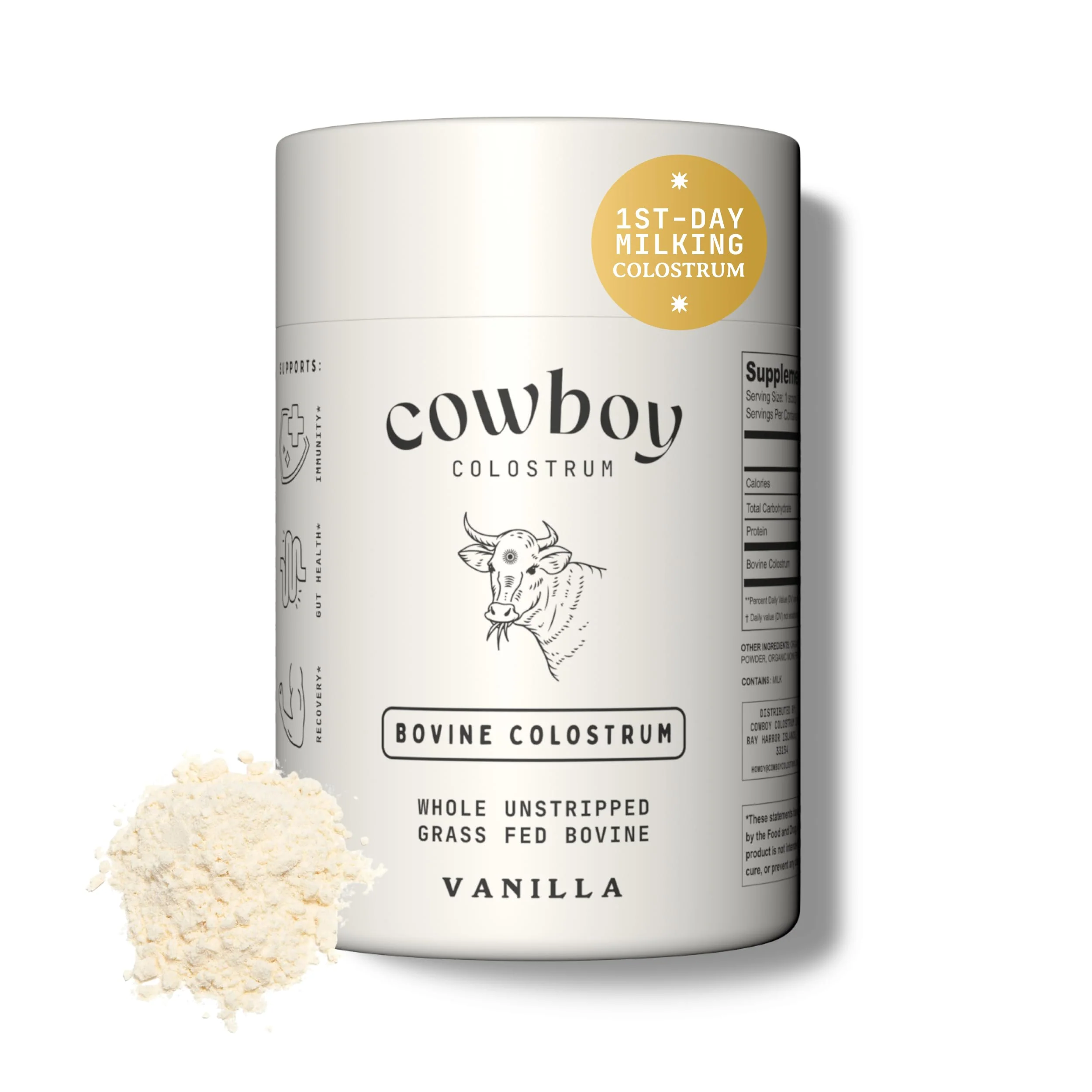 Cowboy Colostrum Powder – Grass-Fed Bovine Colostrum for Gut Health, Immunity, Skin & Hair (Vanilla, 40 Servings) - Image 9