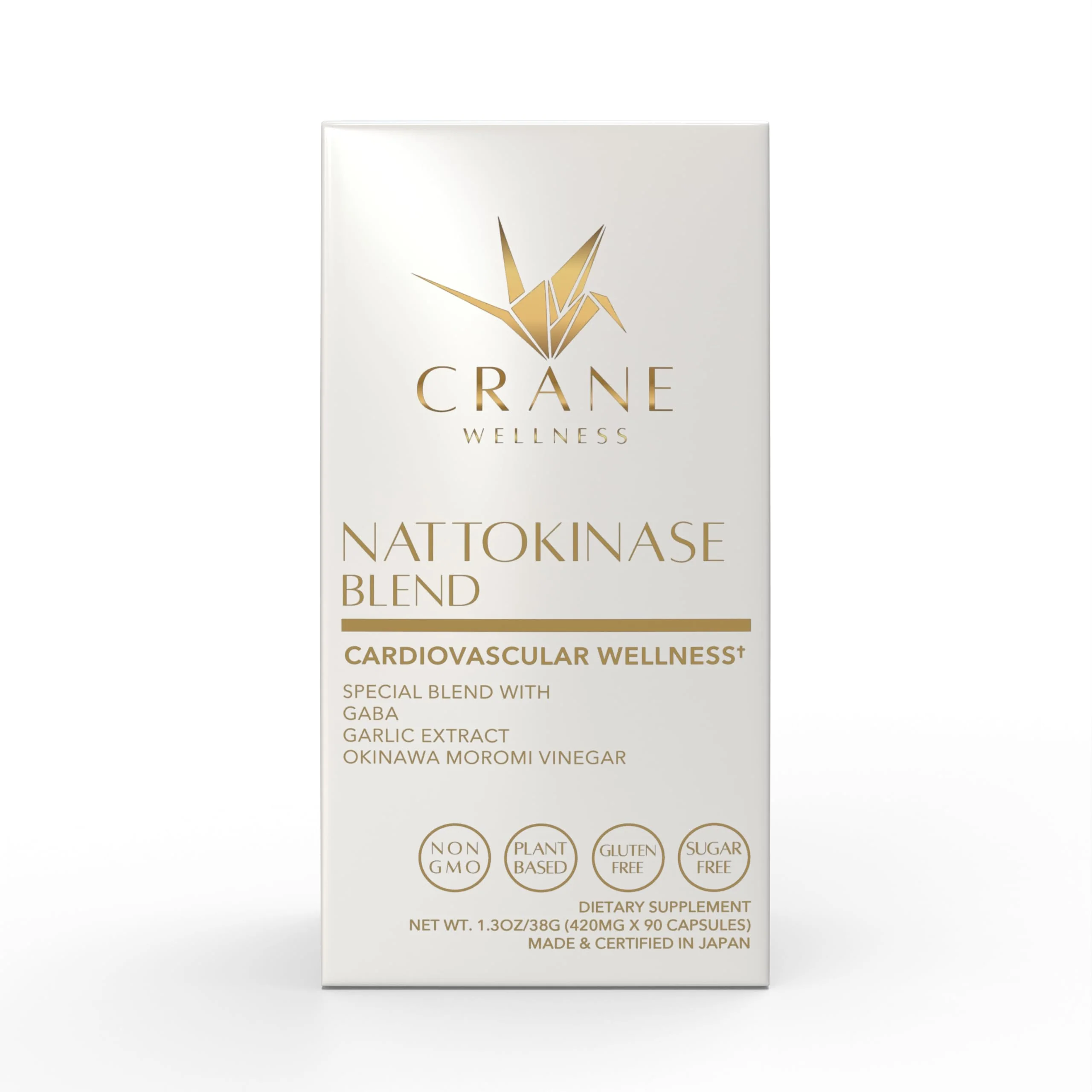 CRANE WELLNESS Nattokinase 6,000 FU | Non-GMO, Vegan, Gluten Free | Made in Japan