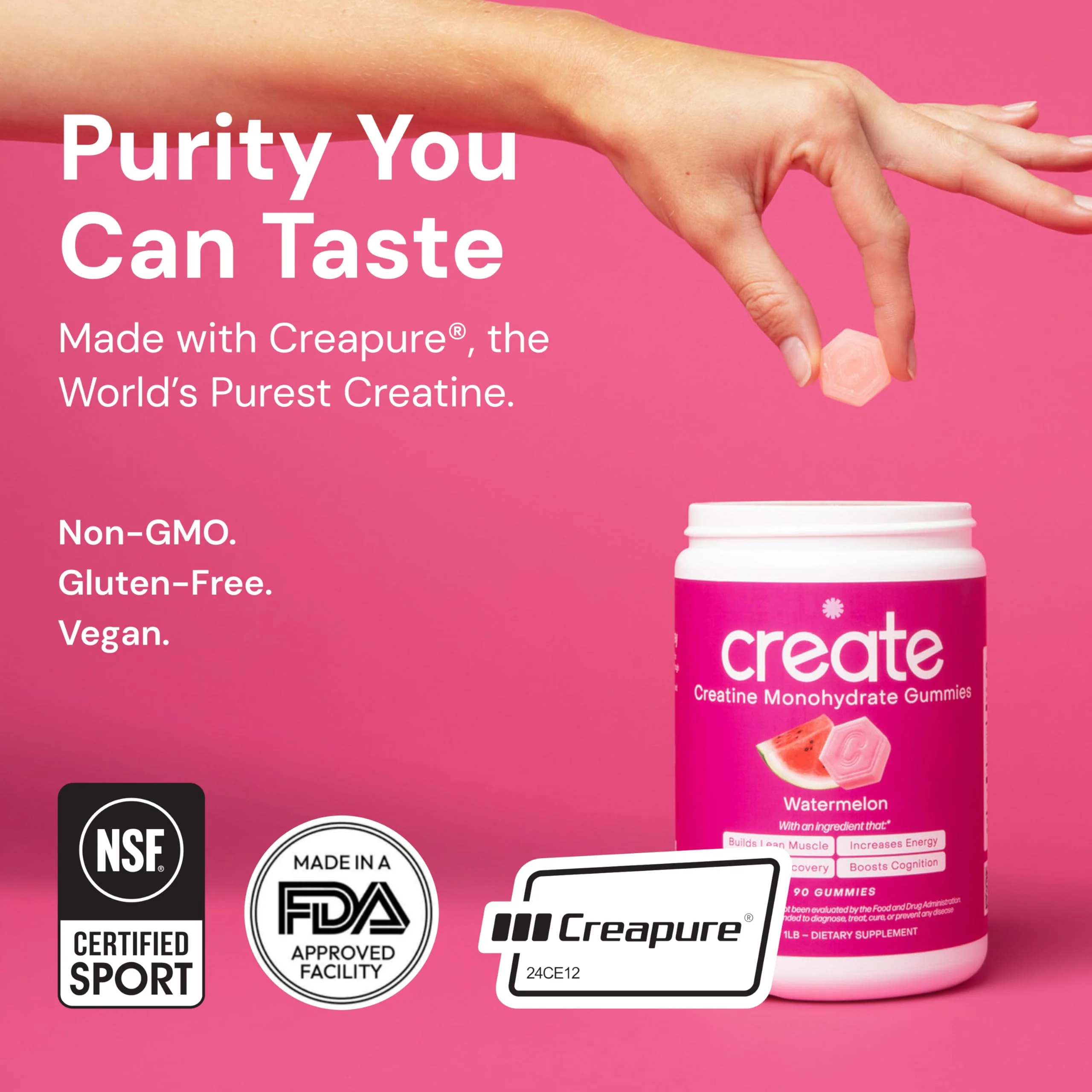 Create Creatine Monohydrate Gummies – 1.5g per Gummy, Vegan, Anti-Melt, Orange Flavor - Image 13