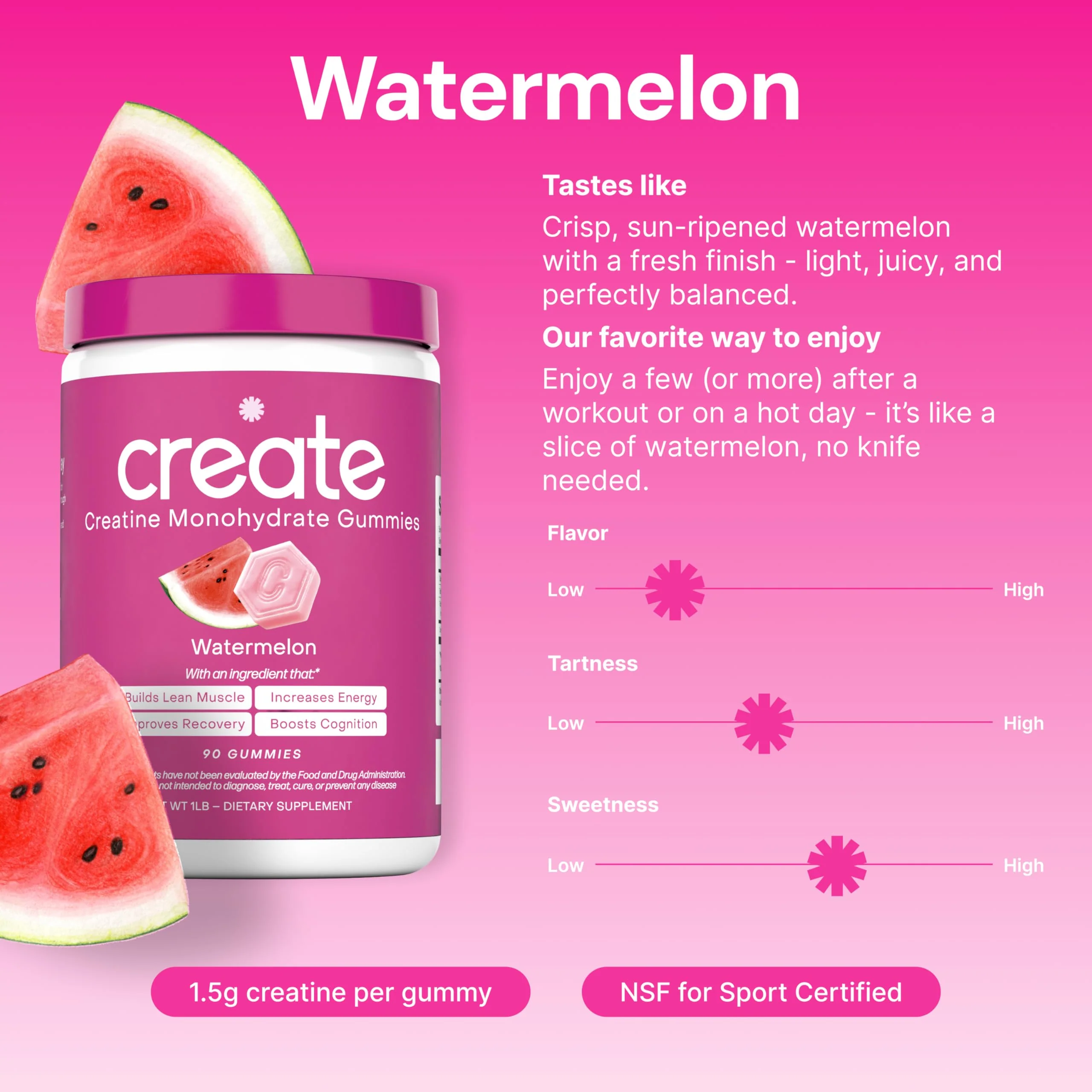 Create Creatine Monohydrate Gummies – 1.5g per Gummy, Vegan, Anti-Melt, Orange Flavor - Image 16