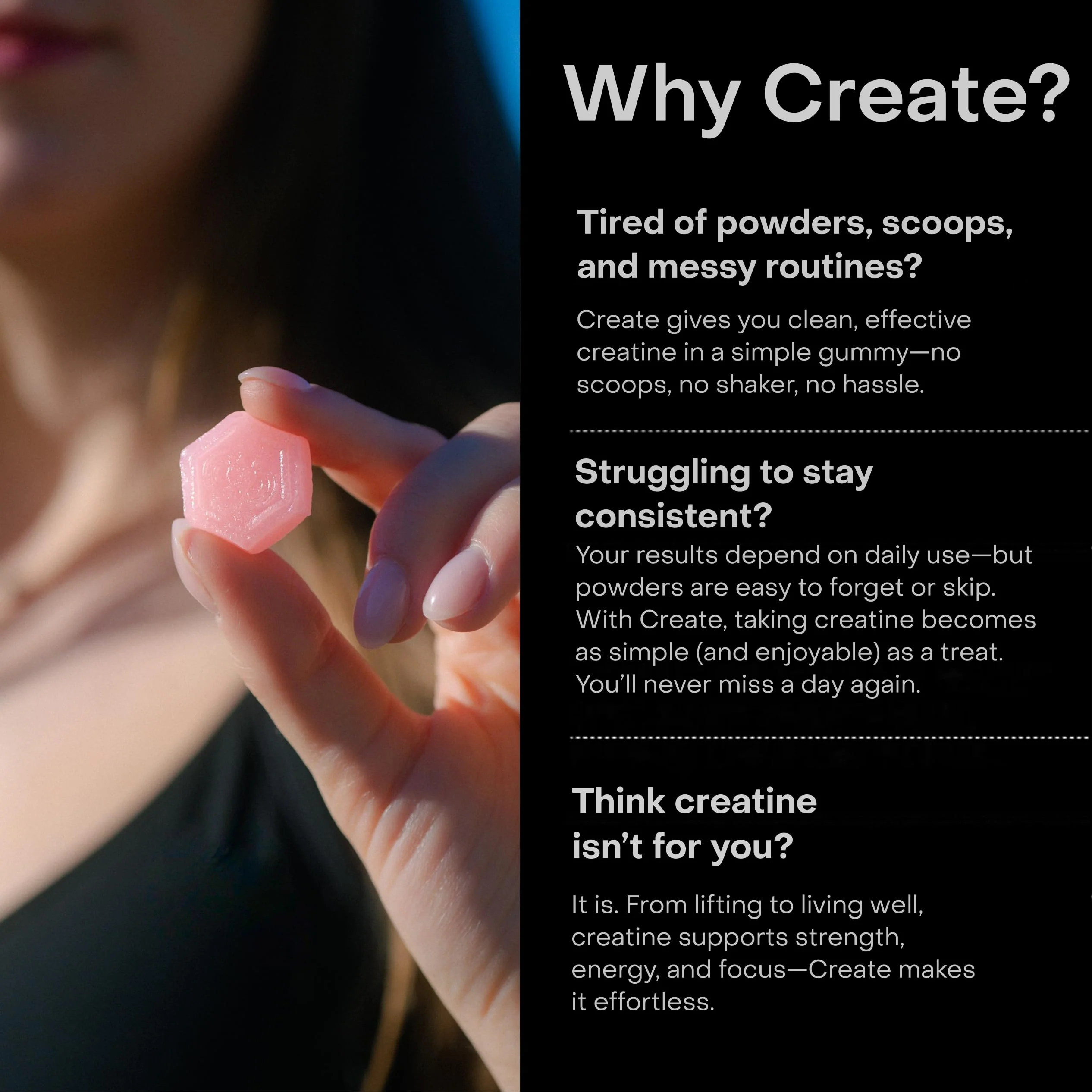 Create Creatine Monohydrate Gummies – 1.5g per Gummy, Vegan, Anti-Melt, Orange Flavor - Image 5