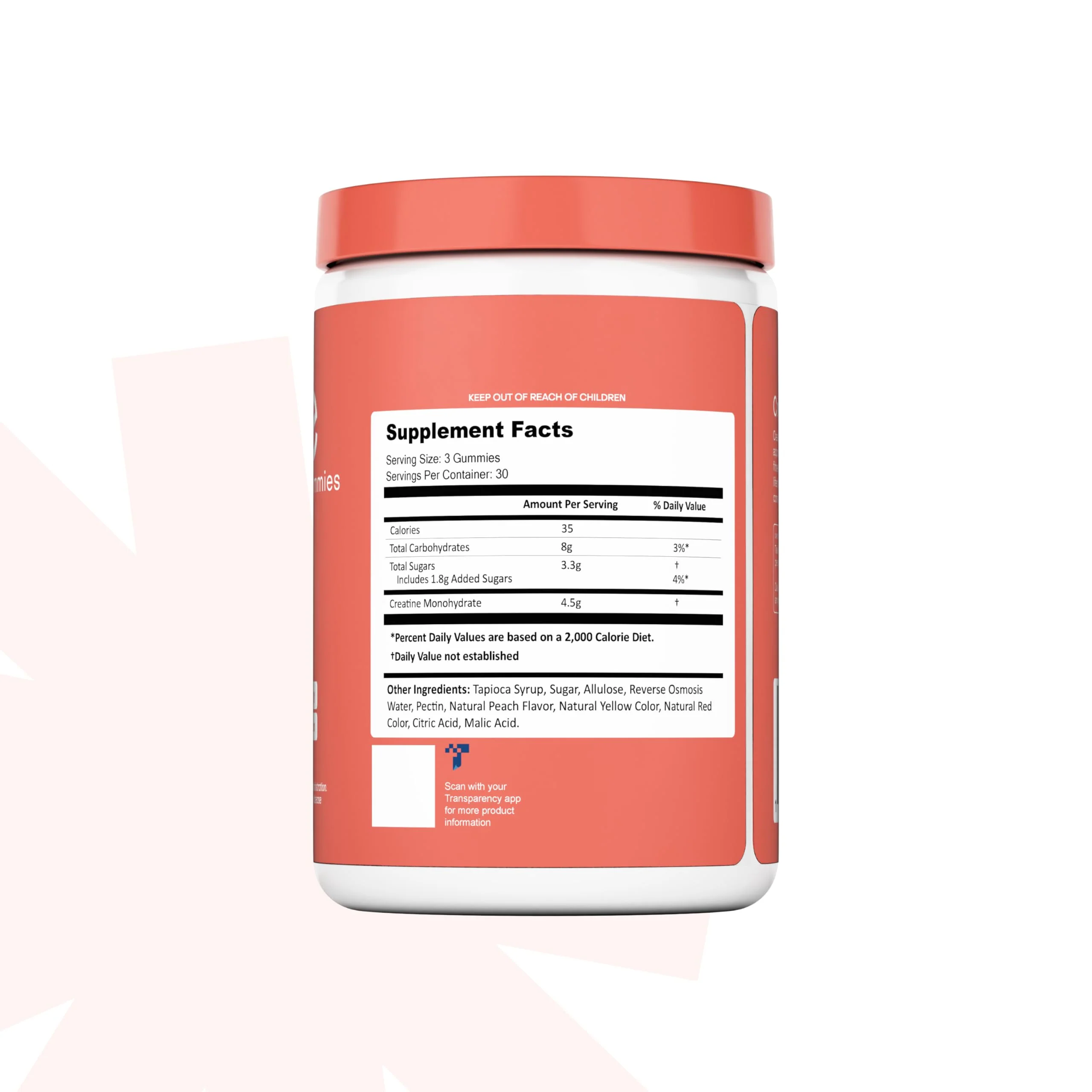 Create Creatine Monohydrate Gummies – 1.5g Per Gummy, Vegan, Anti-Melting, Sour Peach Flavor - Image 17