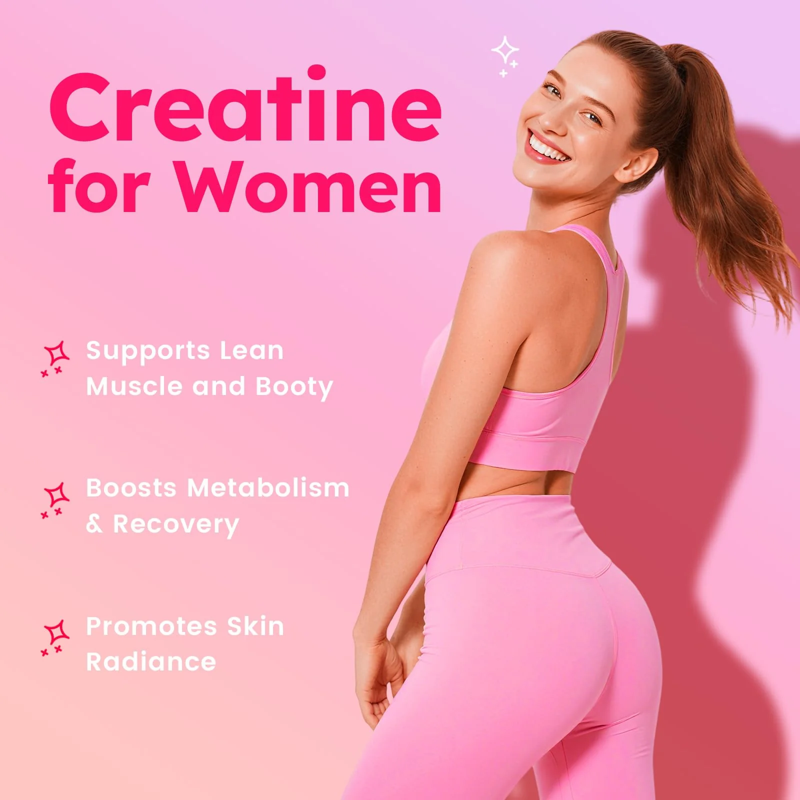 Creatine for Women Gummies – Monohydrate with Collagen, BCAAs & Vitamins (Sugar-Free, Vegan) - Image 2