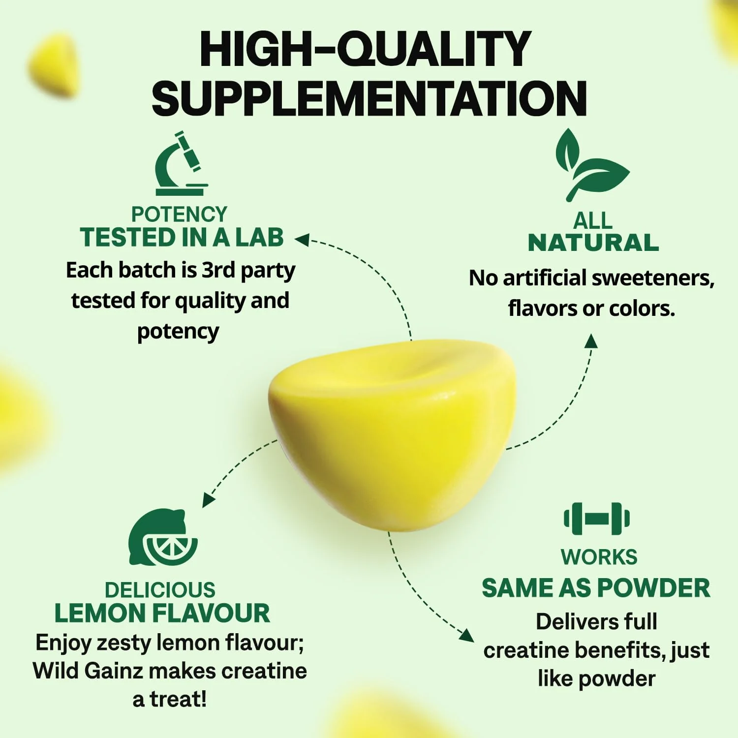 Creatine Monohydrate Gummies 5000mg – Made in USA, Vegan, Lemon | Muscle Growth & Focus - Image 2