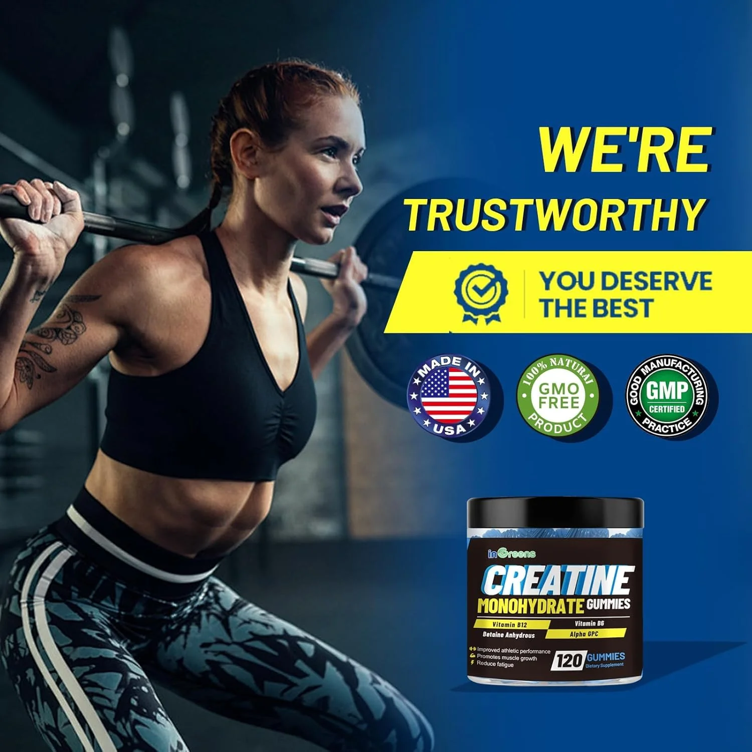 Creatine Monohydrate Gummies 6g – Energy, Strength & Muscle (120 Count) - Image 3