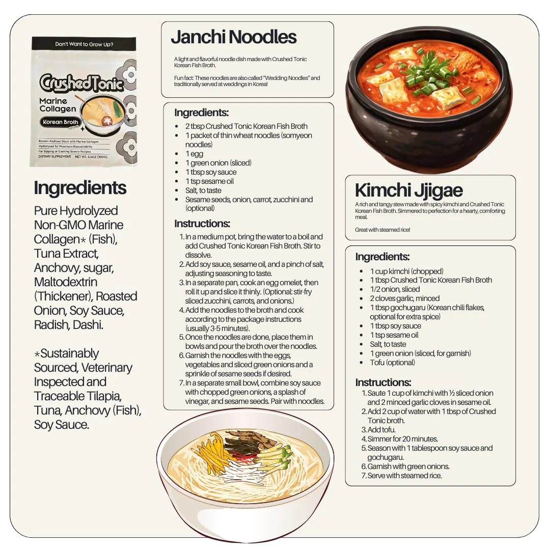 Crushed Tonic Korean Broth with Marine Collagen – Protein-Packed Instant Soup Mix (100g) - Image 2