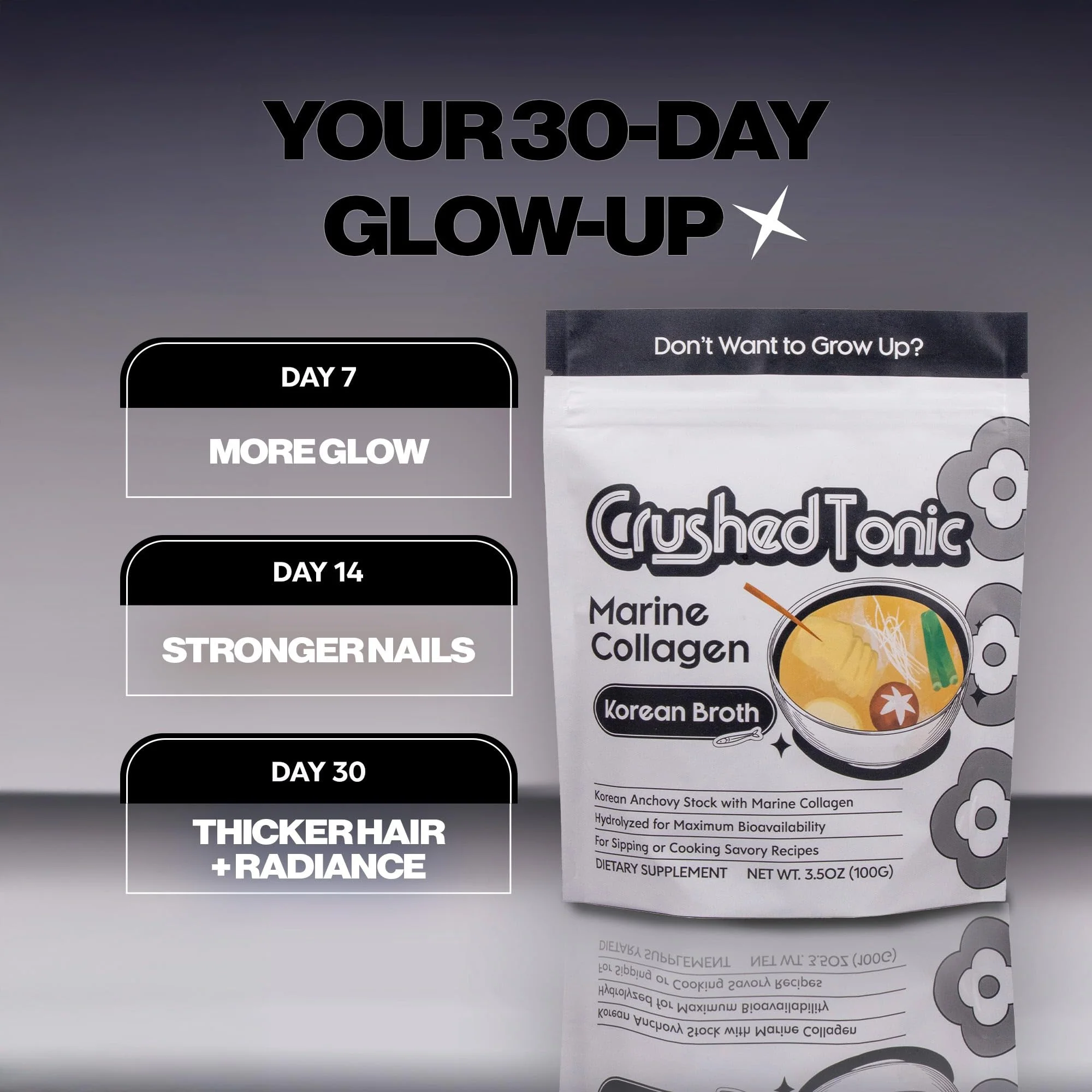 Crushed Tonic Korean Broth with Marine Collagen – Protein-Packed Instant Soup Mix (100g) - Image 3