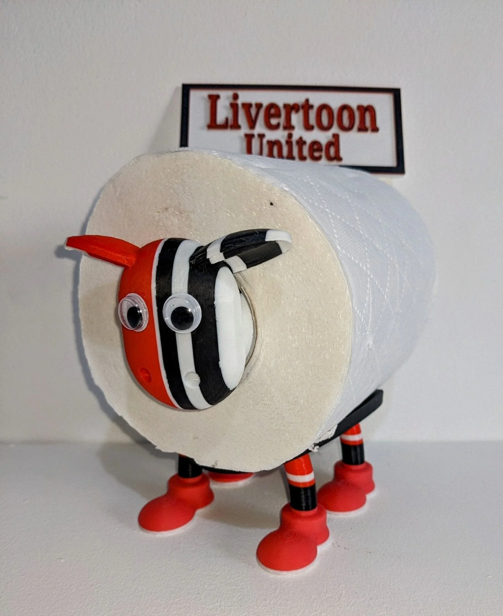 Custom made sheep toilet roll holder. Any football team strip available Your unique customisable Premier sheep with Personalised soccer kit - Image 2