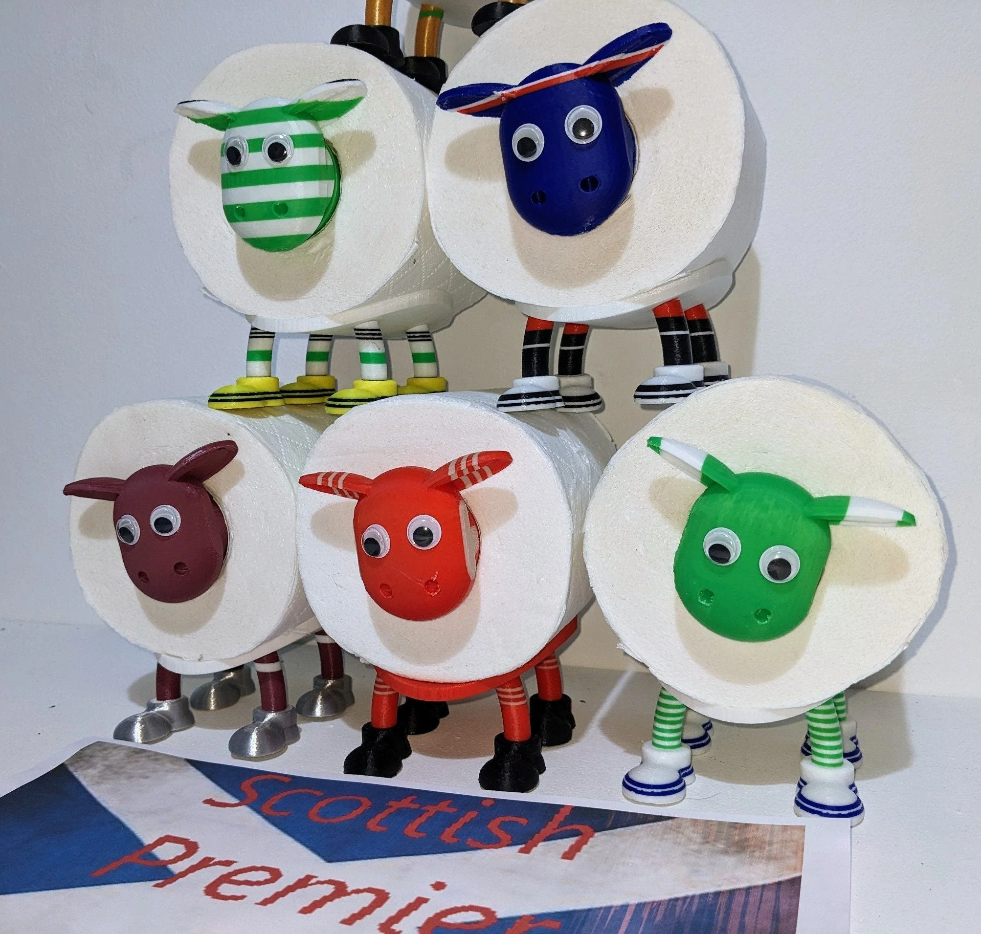 Custom made sheep toilet roll holder. Any football team strip available Your unique customisable Premier sheep with Personalised soccer kit - Image 9